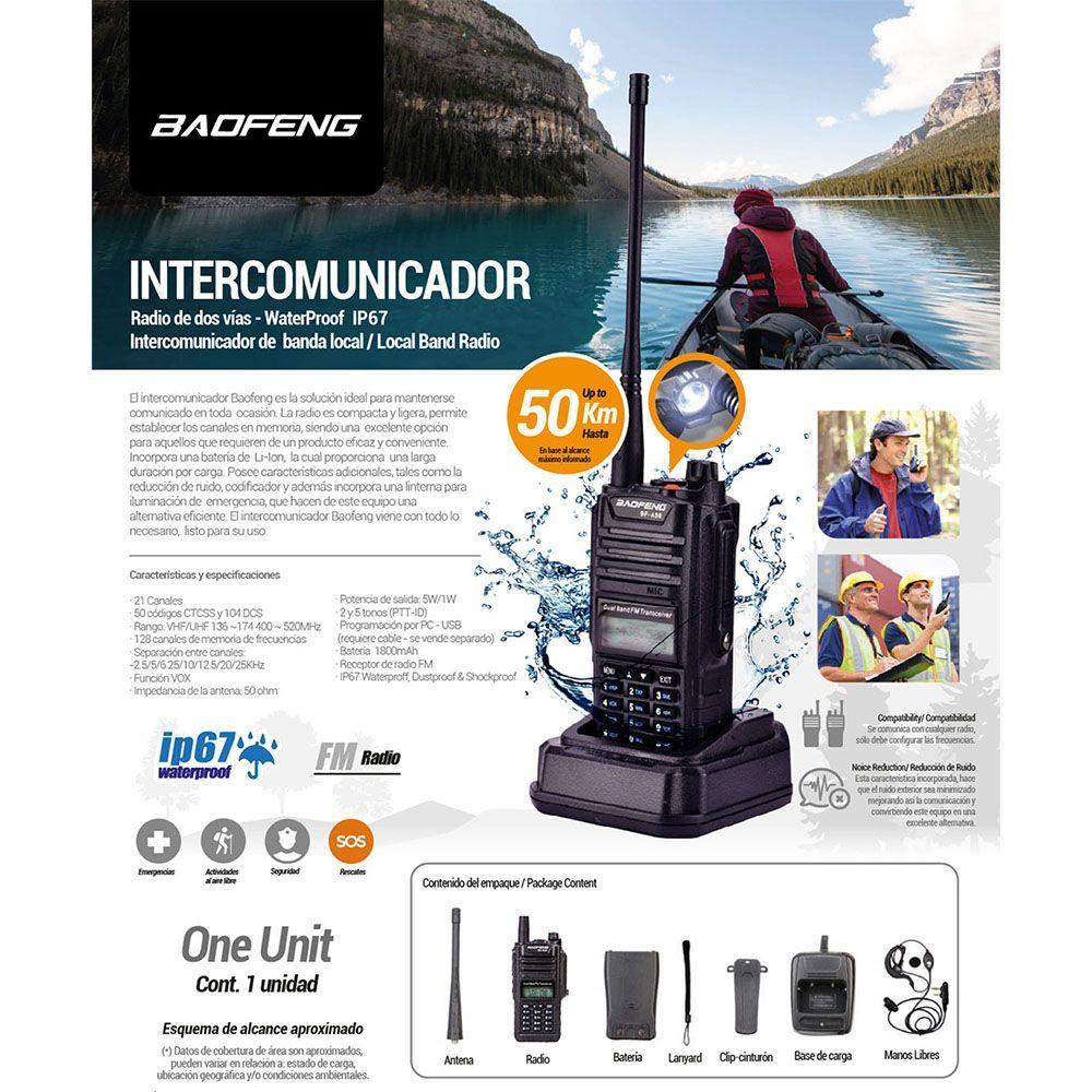 Intercomunicador Baofeng 8288 Walkie Talkie IP67 Hasta 50Km-1