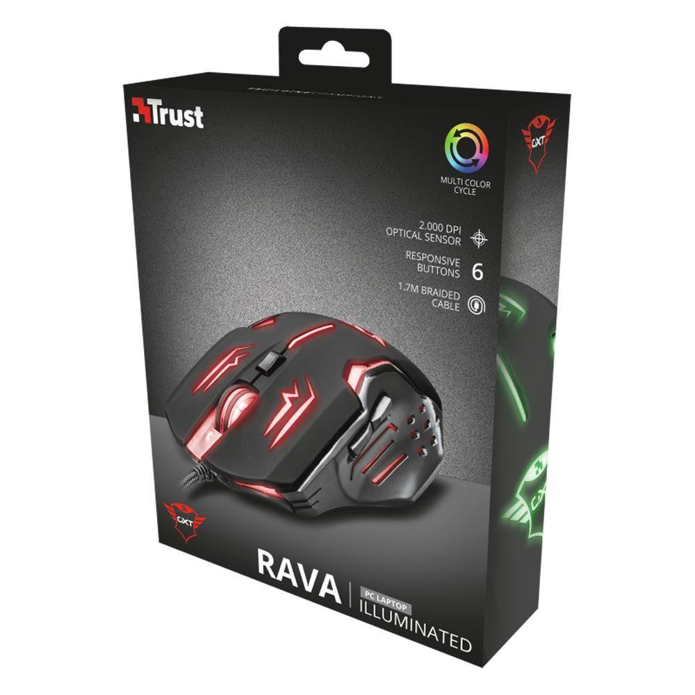 Mouse Gamer Trust GXT 108 Rava Iluminado 2000 Dpi-8