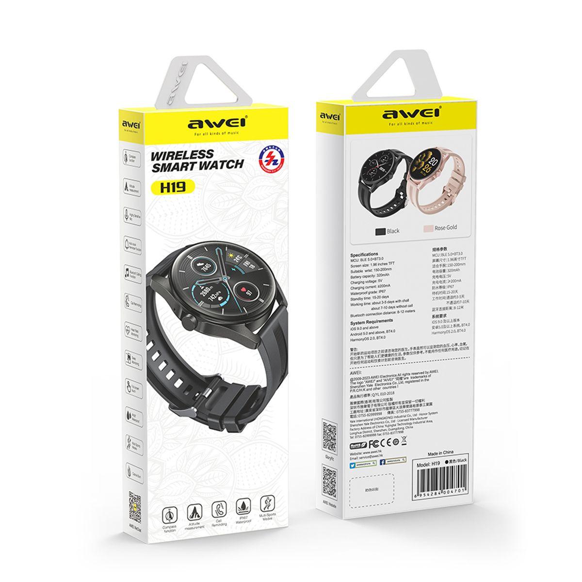 Smartwatch Awei H19 Reloj Inteligente 1.39 Pulg Negro-4