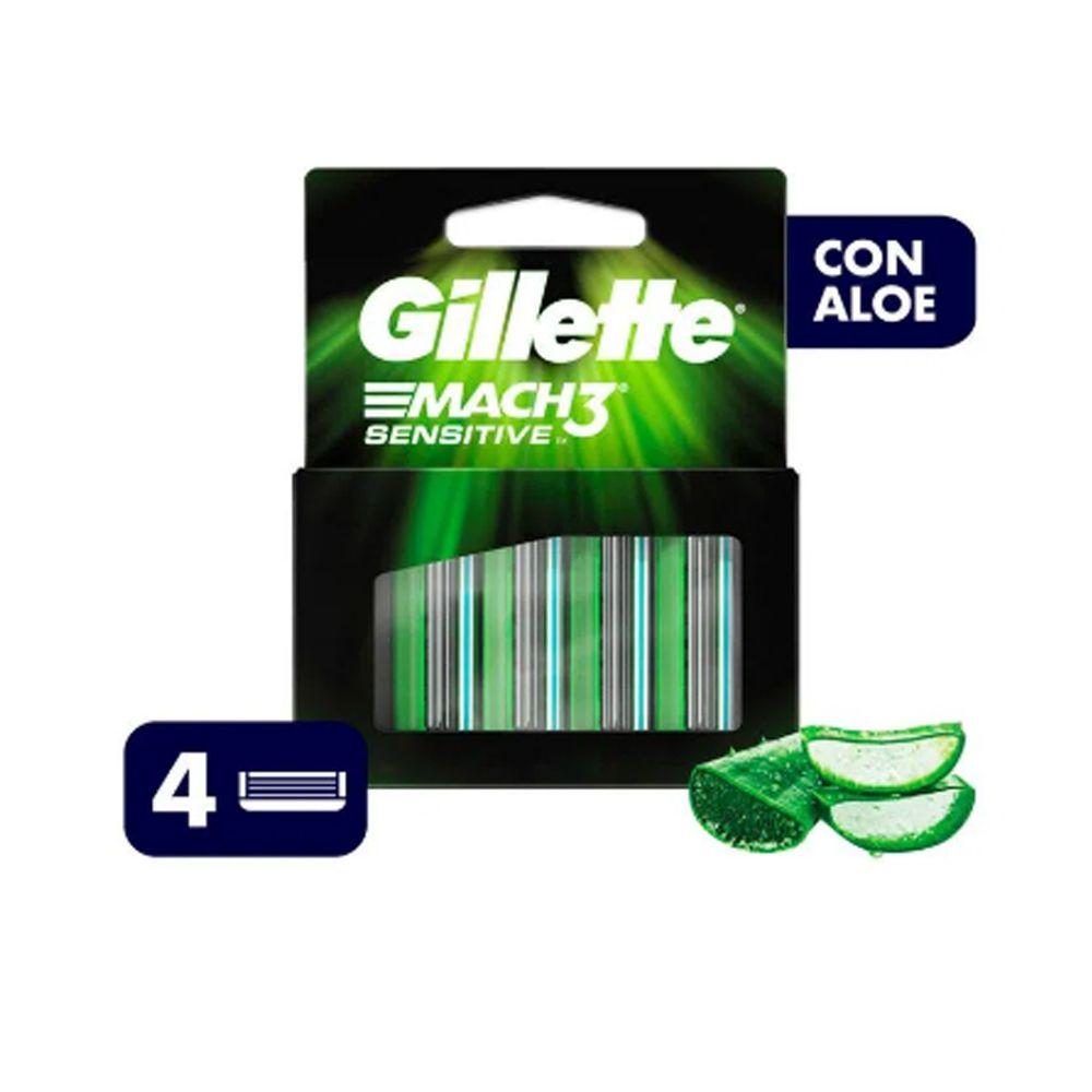 Repuestos Para Afeitar Gillette Mach3 Sensitive 4 Unidades-4