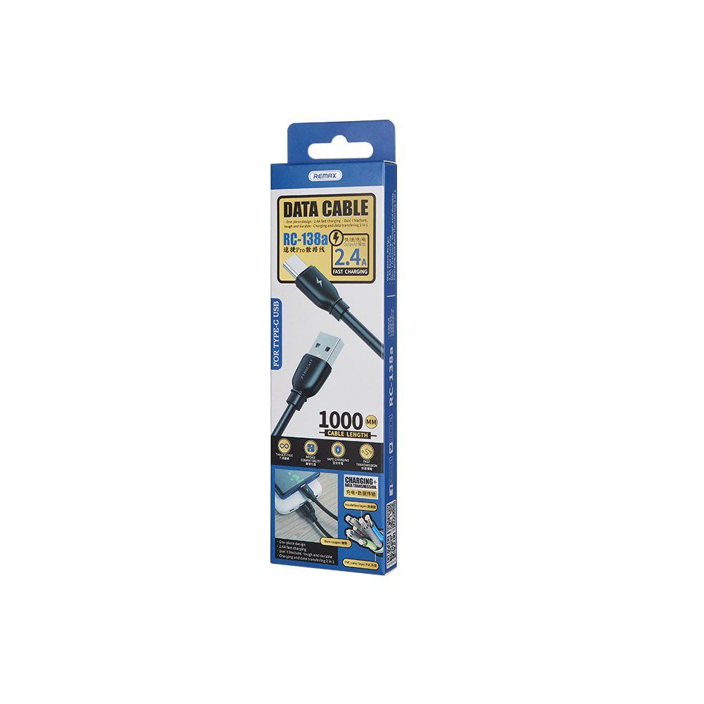 Cable Tipo C Remax data Suji Pro RC-138a Negro-1