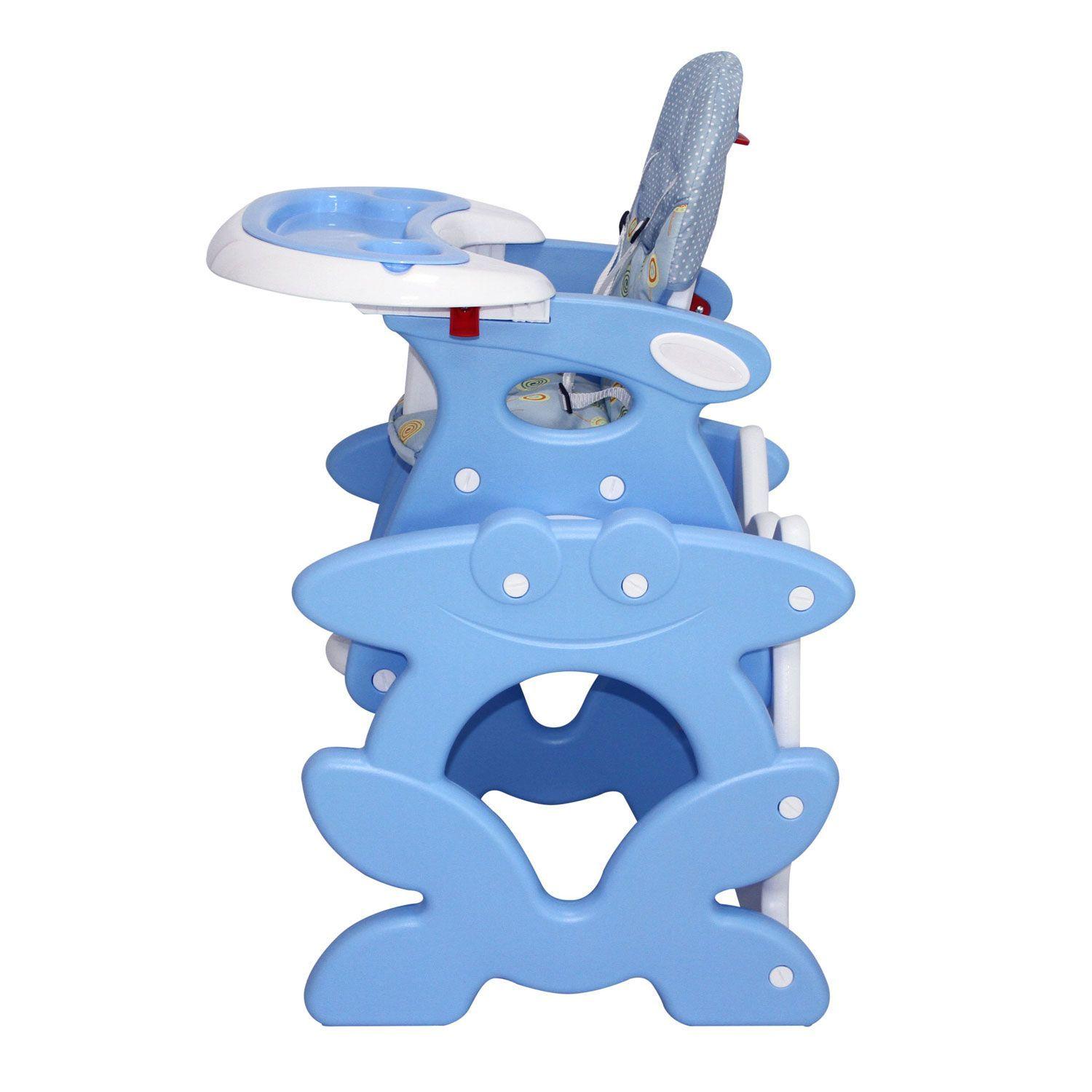 Silla de Comer Escritorio 2 en 1 Bebeglo RS-7021 Celeste-4