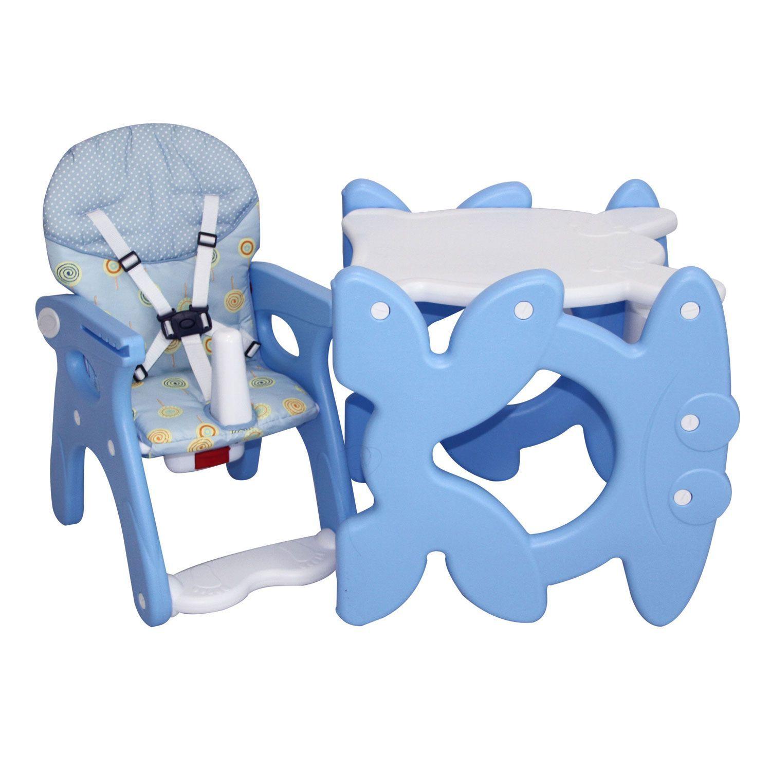 Silla de Comer Escritorio 2 en 1 Bebeglo RS-7021 Celeste-7