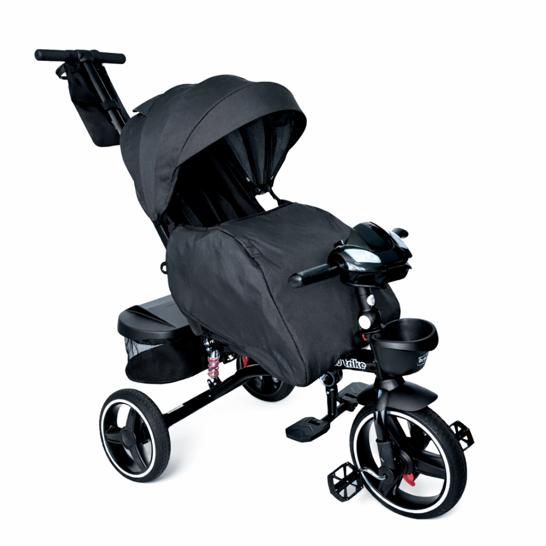 TRICICLO BEBEGLO TRIKE PLUS CON COBERTOR NEGRO RS 4090 5 MULTIETAPAS-6