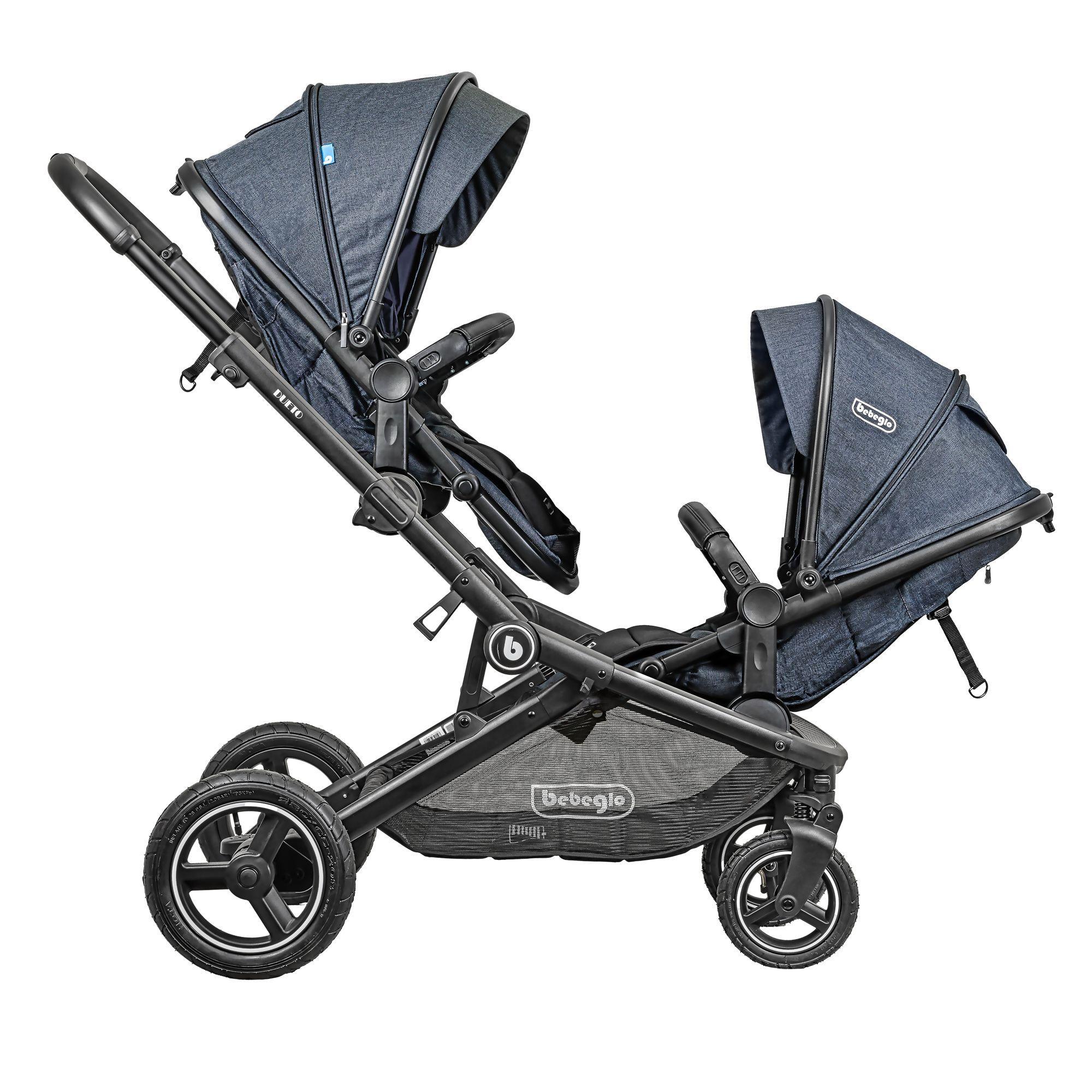  Nuevo Coche Paseo Doble Dueto Bebeglo RS-13310-1 Gris-2