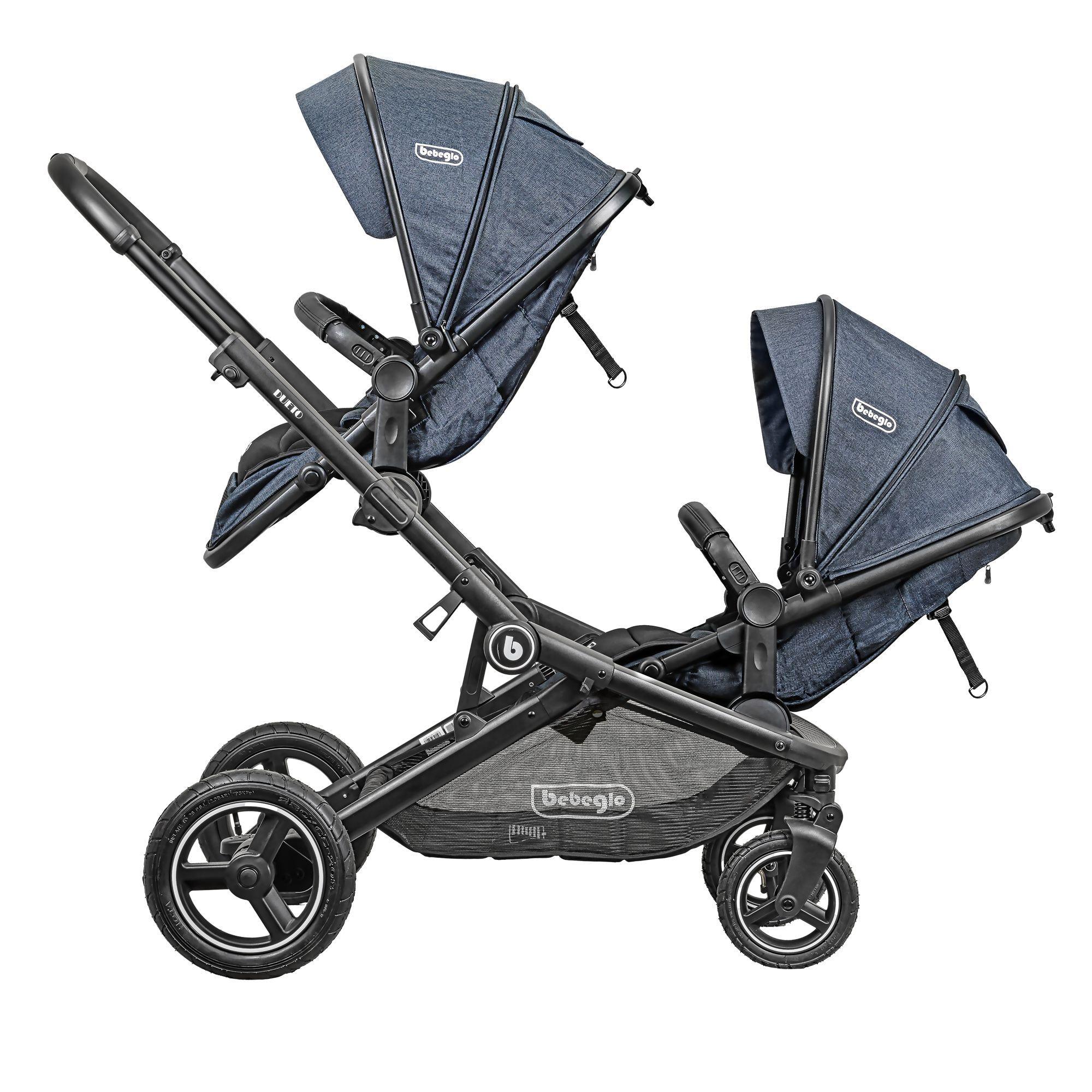  Nuevo Coche Paseo Doble Dueto Bebeglo RS-13310-1 Gris-3
