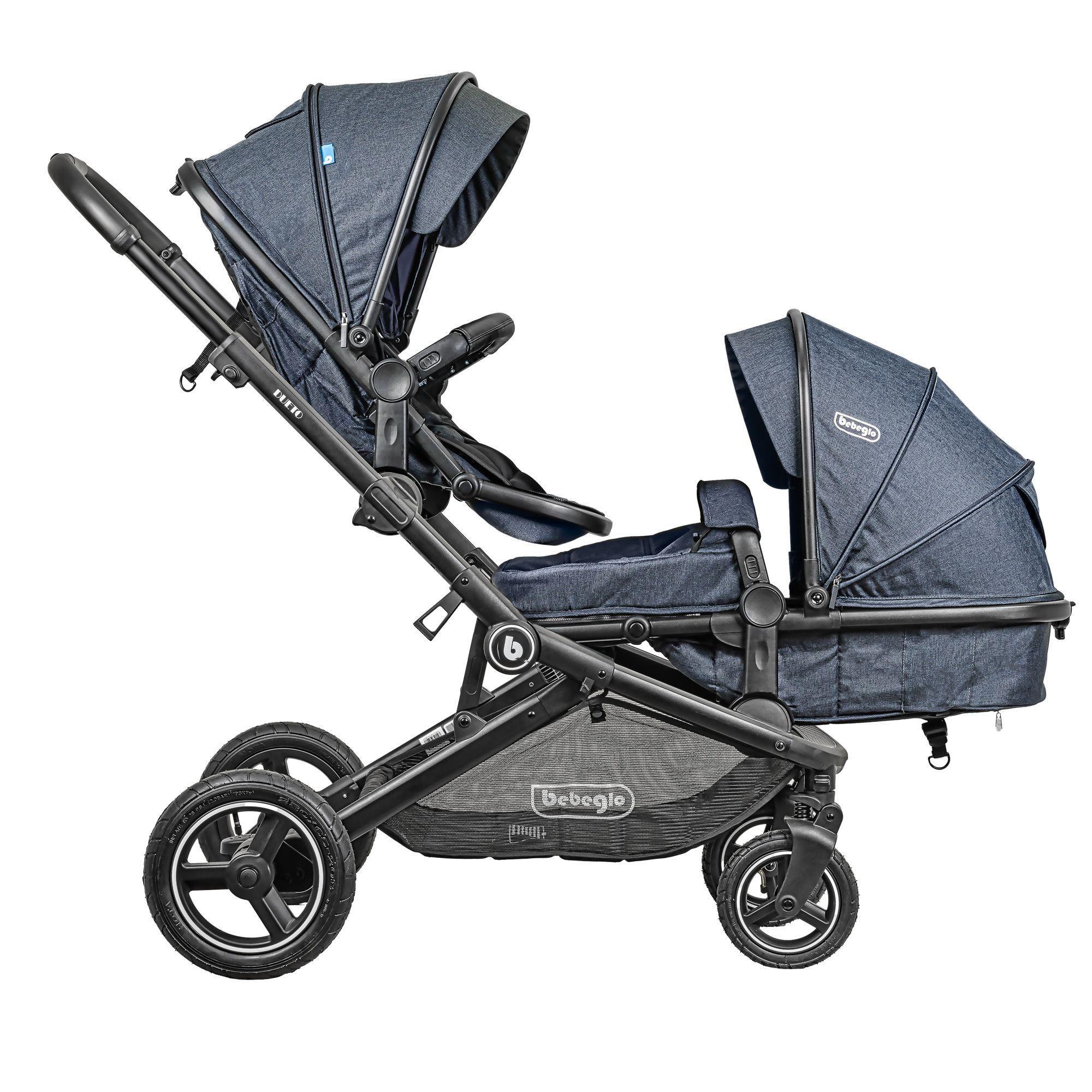  Nuevo Coche Paseo Doble Dueto Bebeglo RS-13310-1 Gris-6