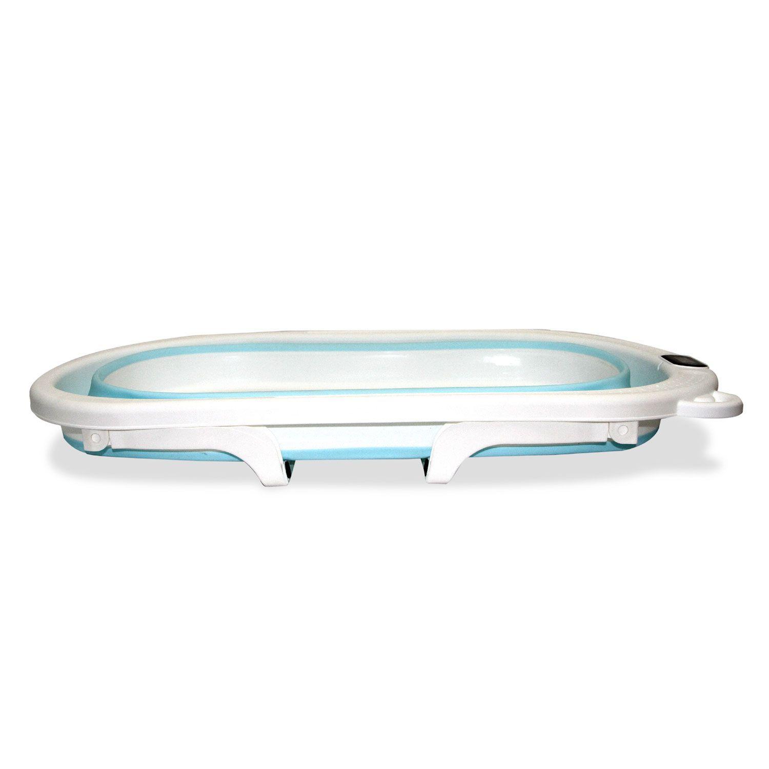 Bañera Plegable con Hamaca y Termómetro Bebeglo Celeste-5