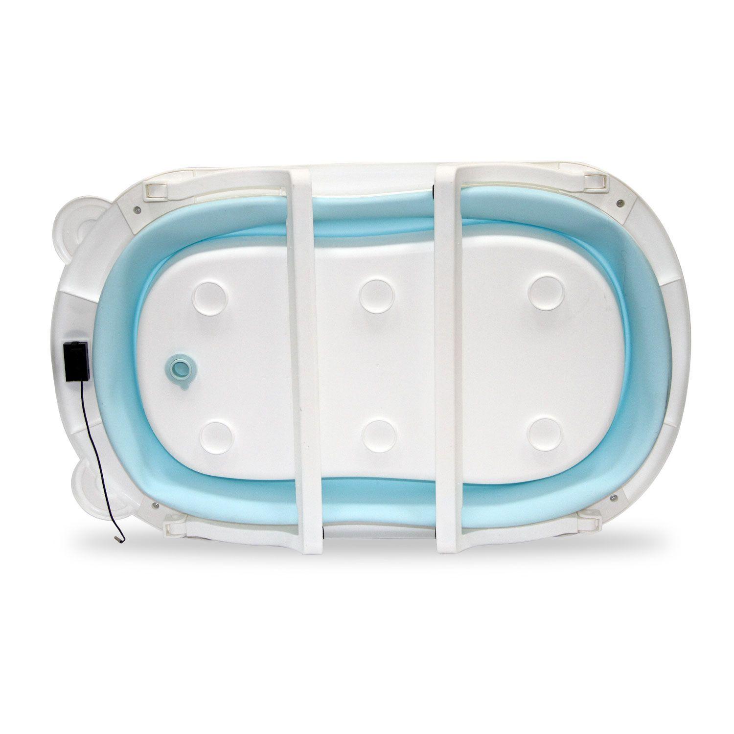 Bañera Plegable con Hamaca y Termómetro Bebeglo Celeste-7