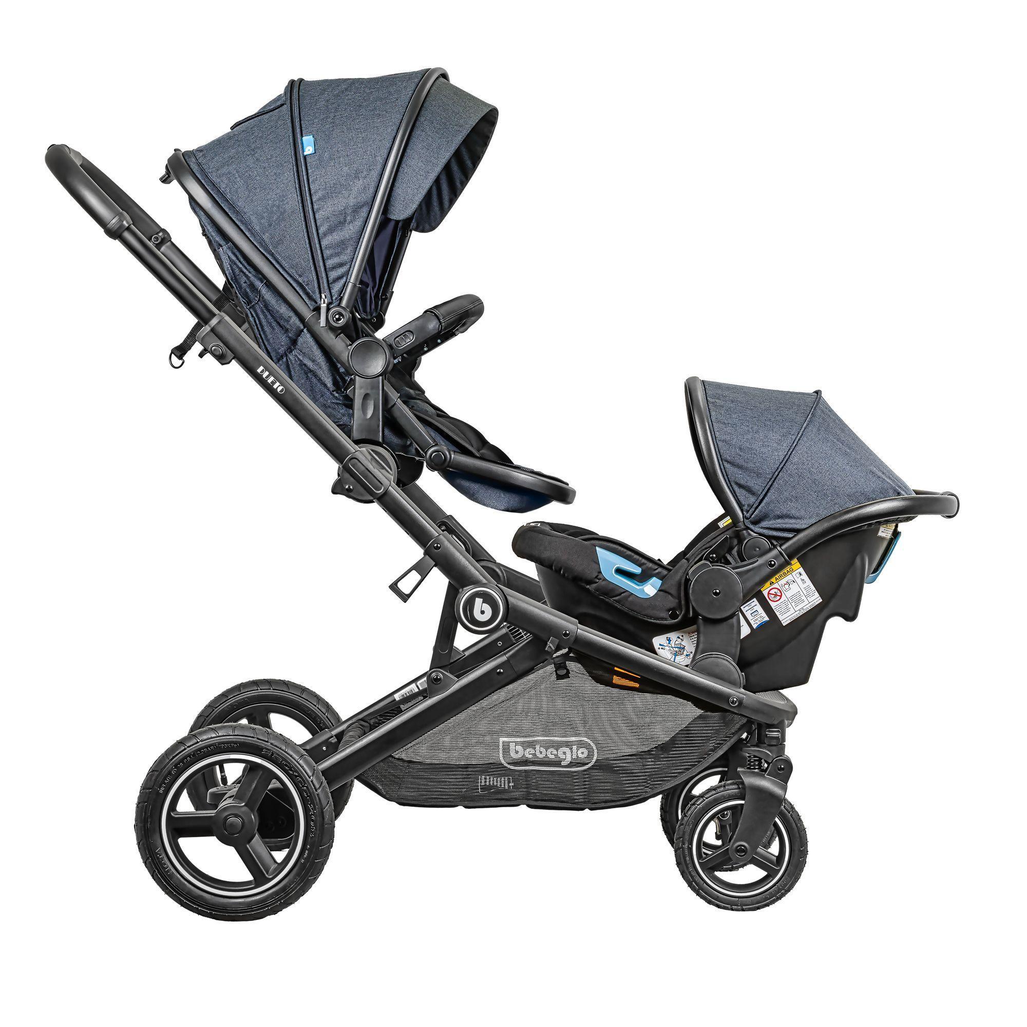 Coche Travel System Doble Dueto Bebeglo RS-13320-1 Gris-2