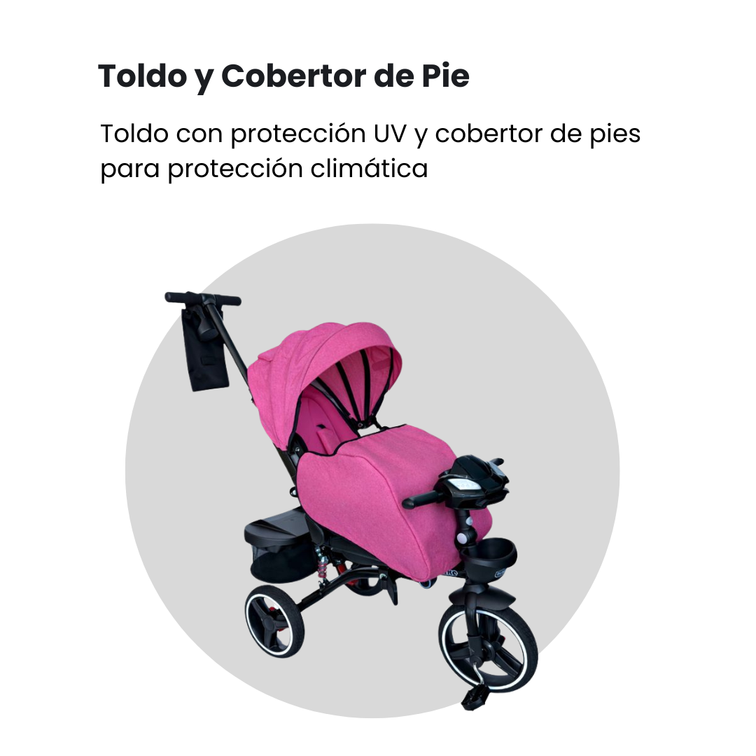 TRICICLO TRIKE PLUS CON COBERTOR MULTIETAPAS RS 4090 6 FUCSIA-4