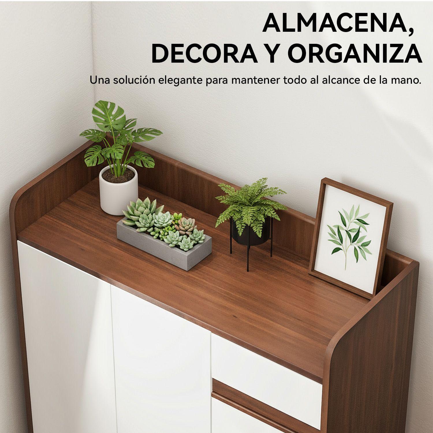 Zapatero Comoda Organizador Entrada y Hall Multiuso 90x30x100 cm-3