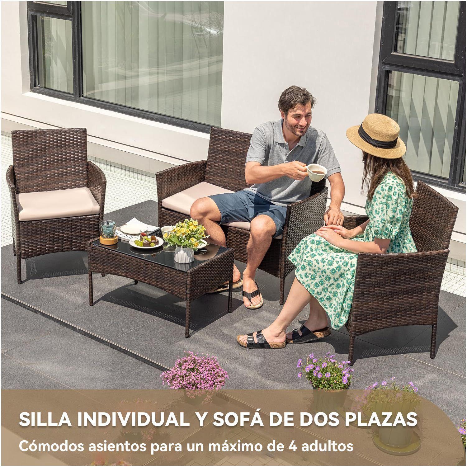 Juego de Living de Terraza Brisa 4 Piezas para Exterior-2