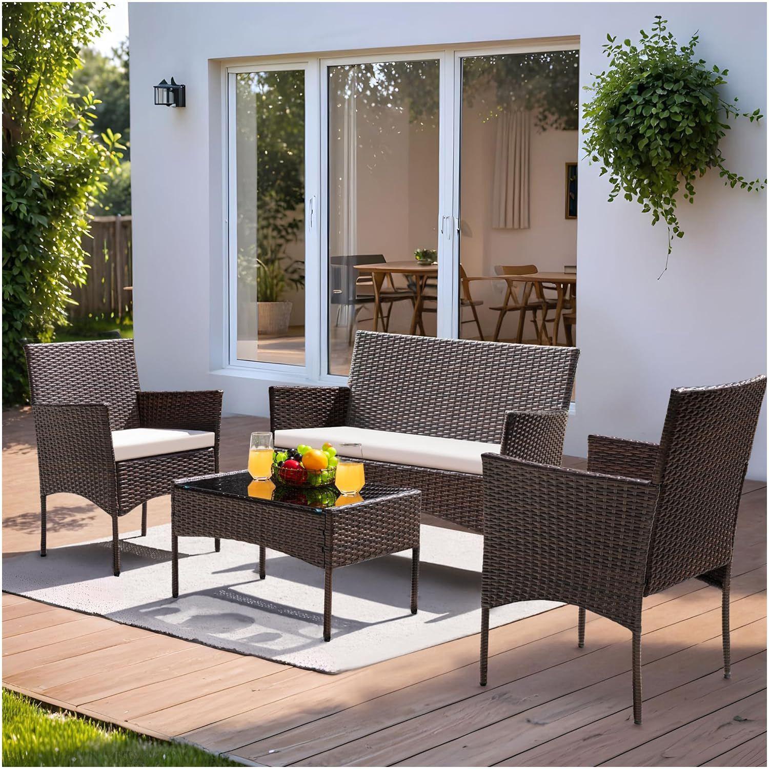 Juego de Living de Terraza Brisa 4 Piezas para Exterior-4