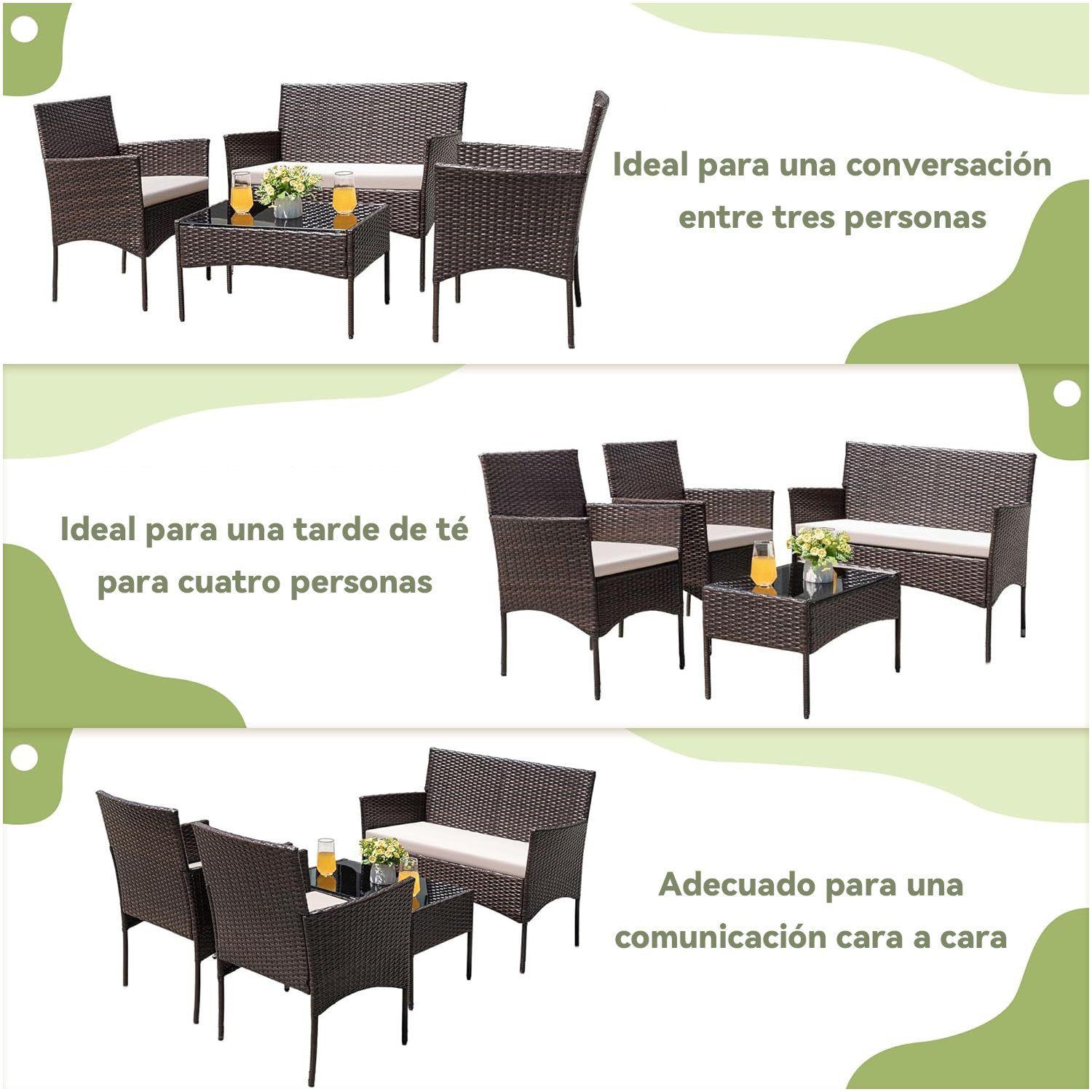 Juego de Living de Terraza Brisa 4 Piezas para Exterior-6