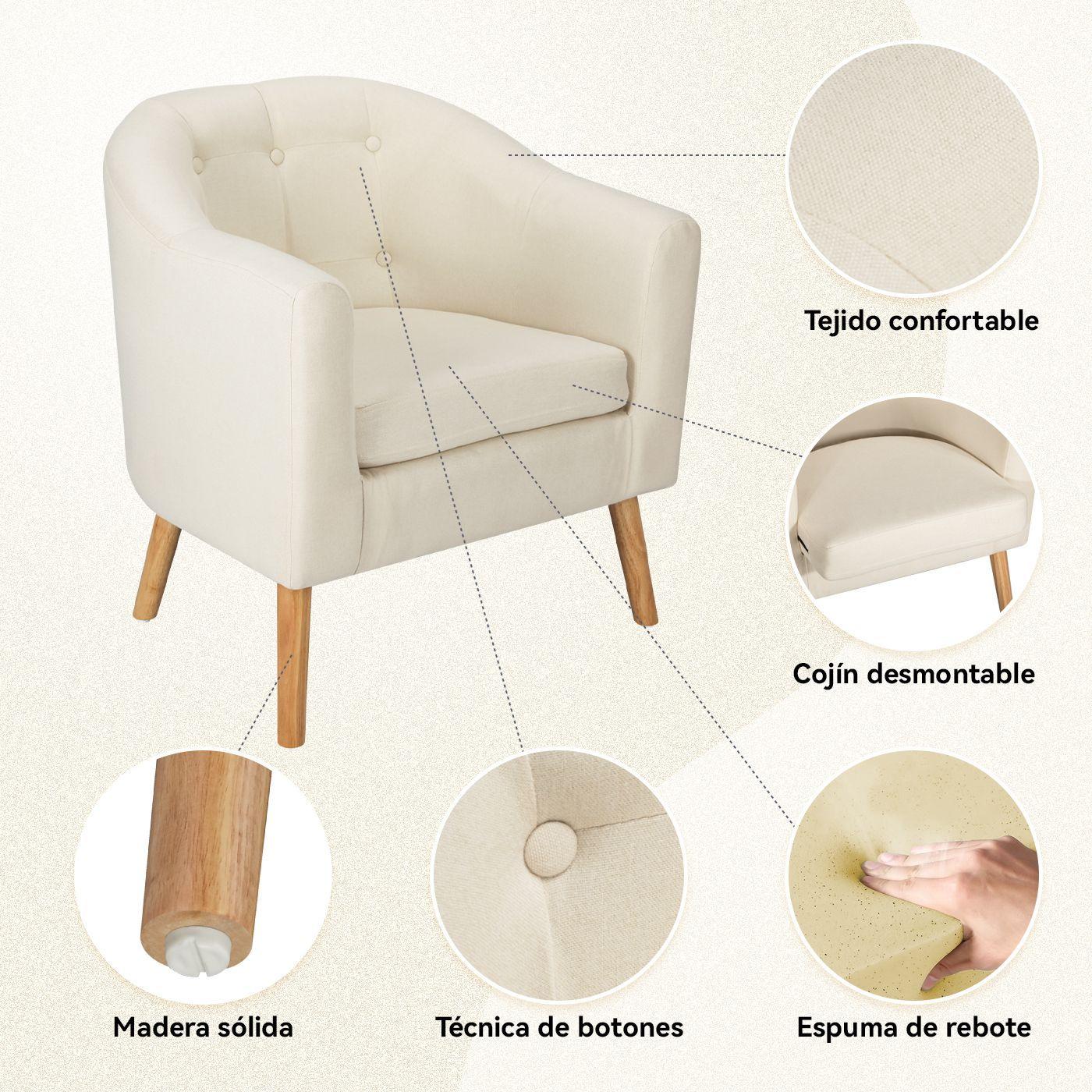 Poltrona 70x60x77CM para Dormitorio Apartamento Oficina-3