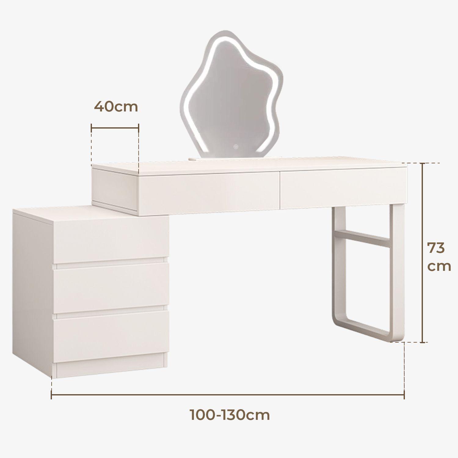 Tocador Espejo Con Luz 100 130 x 40 x 75CM Blanco-7