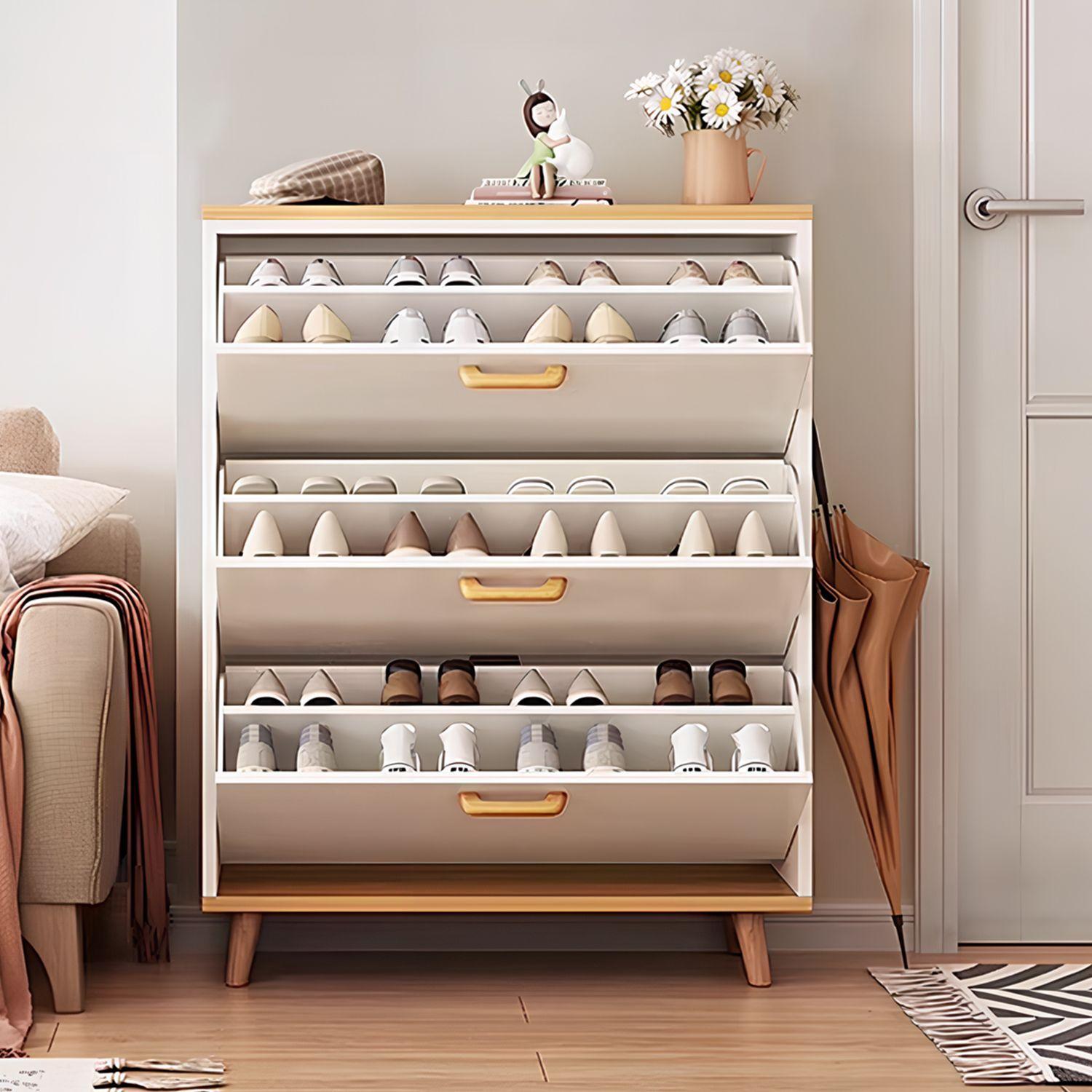 Zapatero Organizador con 3 Puertas y 2 Filas Capacidad 18 Pares-2