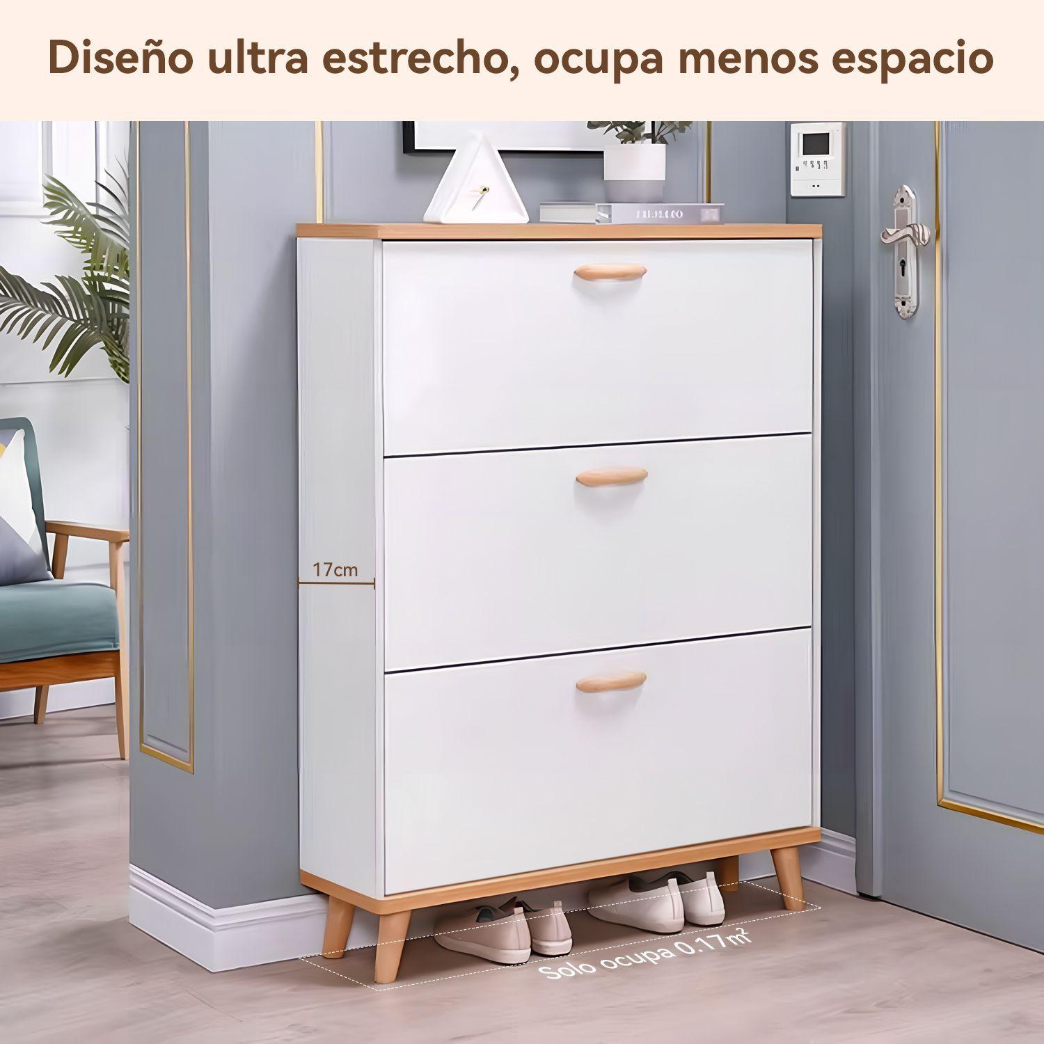 Zapatero Organizador con 3 Puertas y 2 Filas Capacidad 18 Pares-3