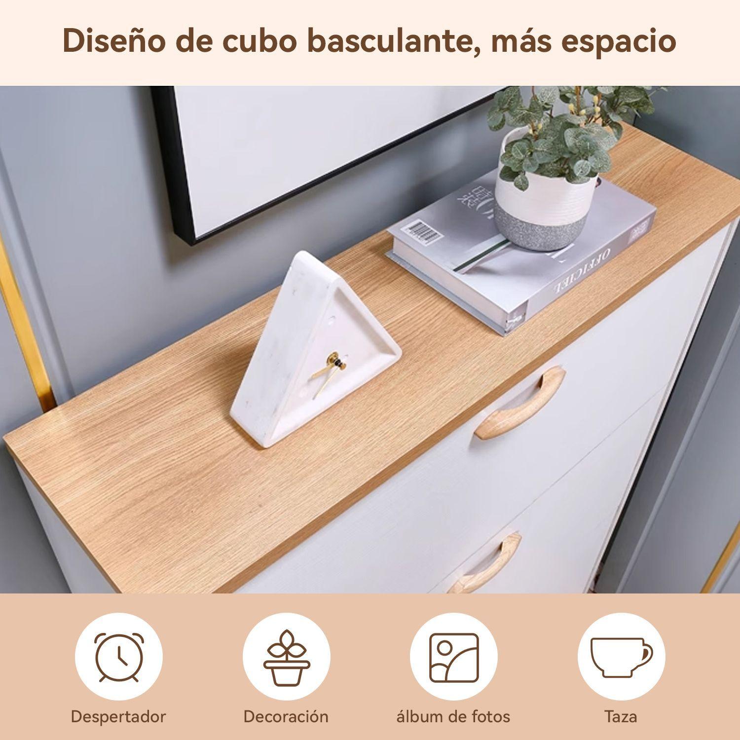 Zapatero Organizador con 3 Puertas y 2 Filas Capacidad 18 Pares-5