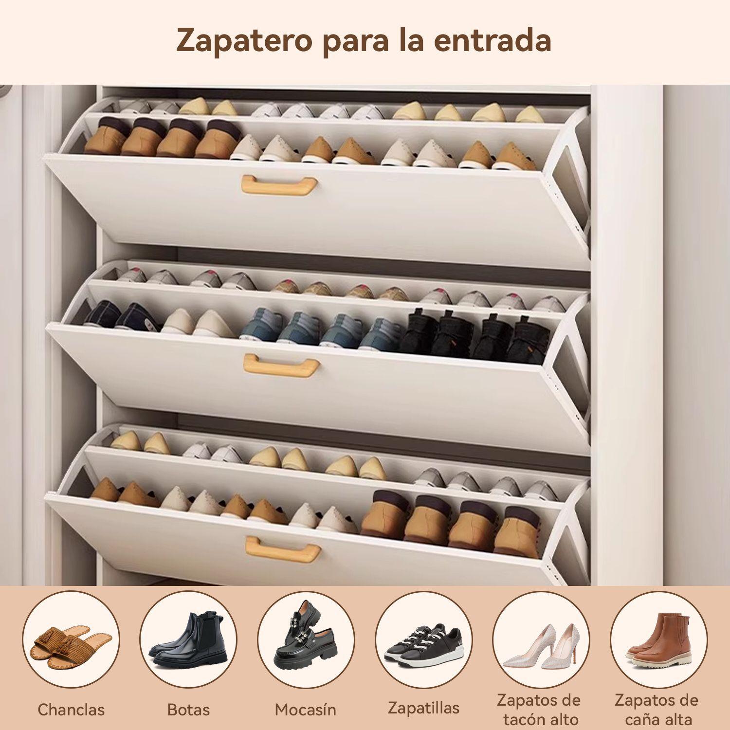 Zapatero Organizador con 3 Puertas y 2 Filas Capacidad 18 Pares-6