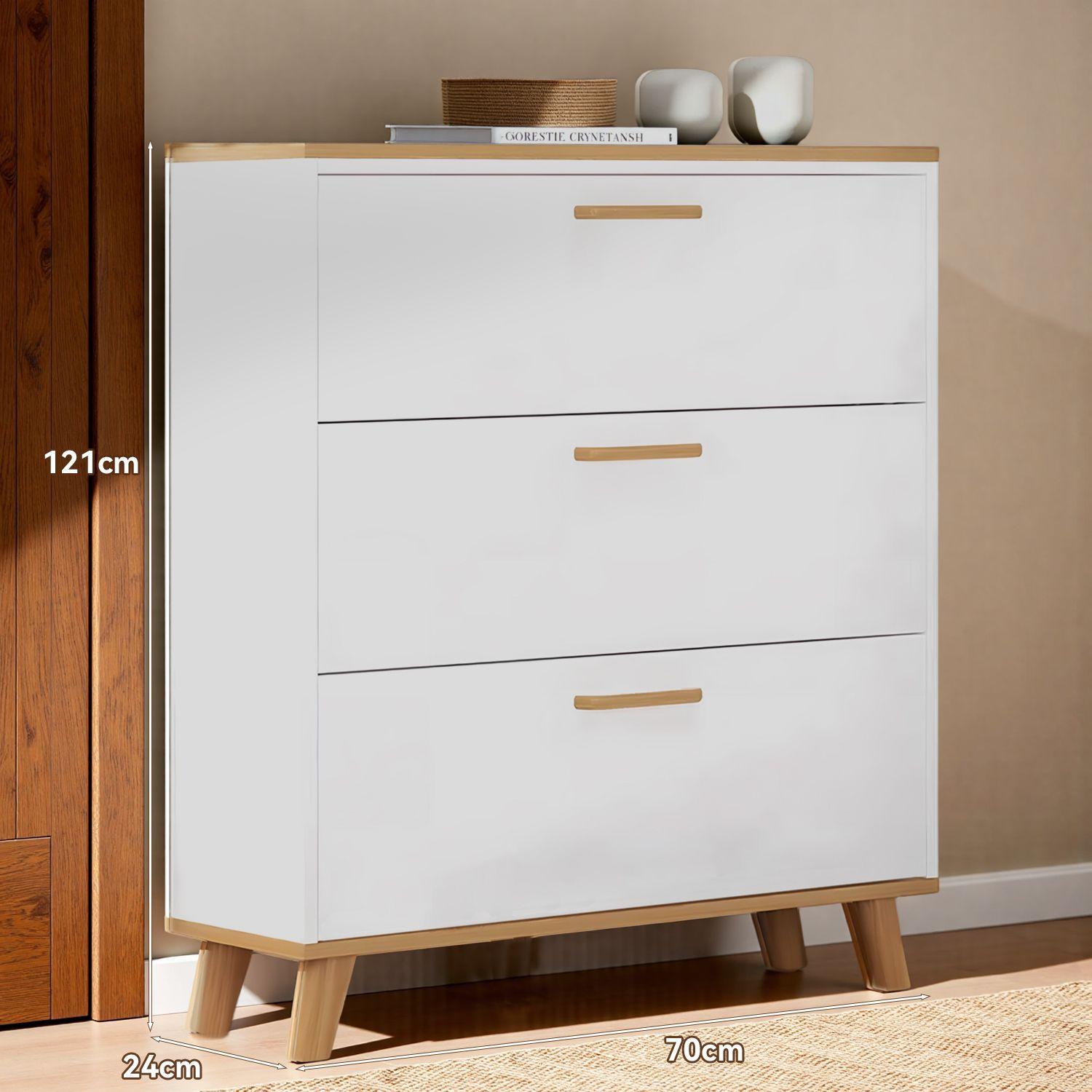 Zapatero Organizador con 3 Puertas y 2 Filas Capacidad 18 Pares-8