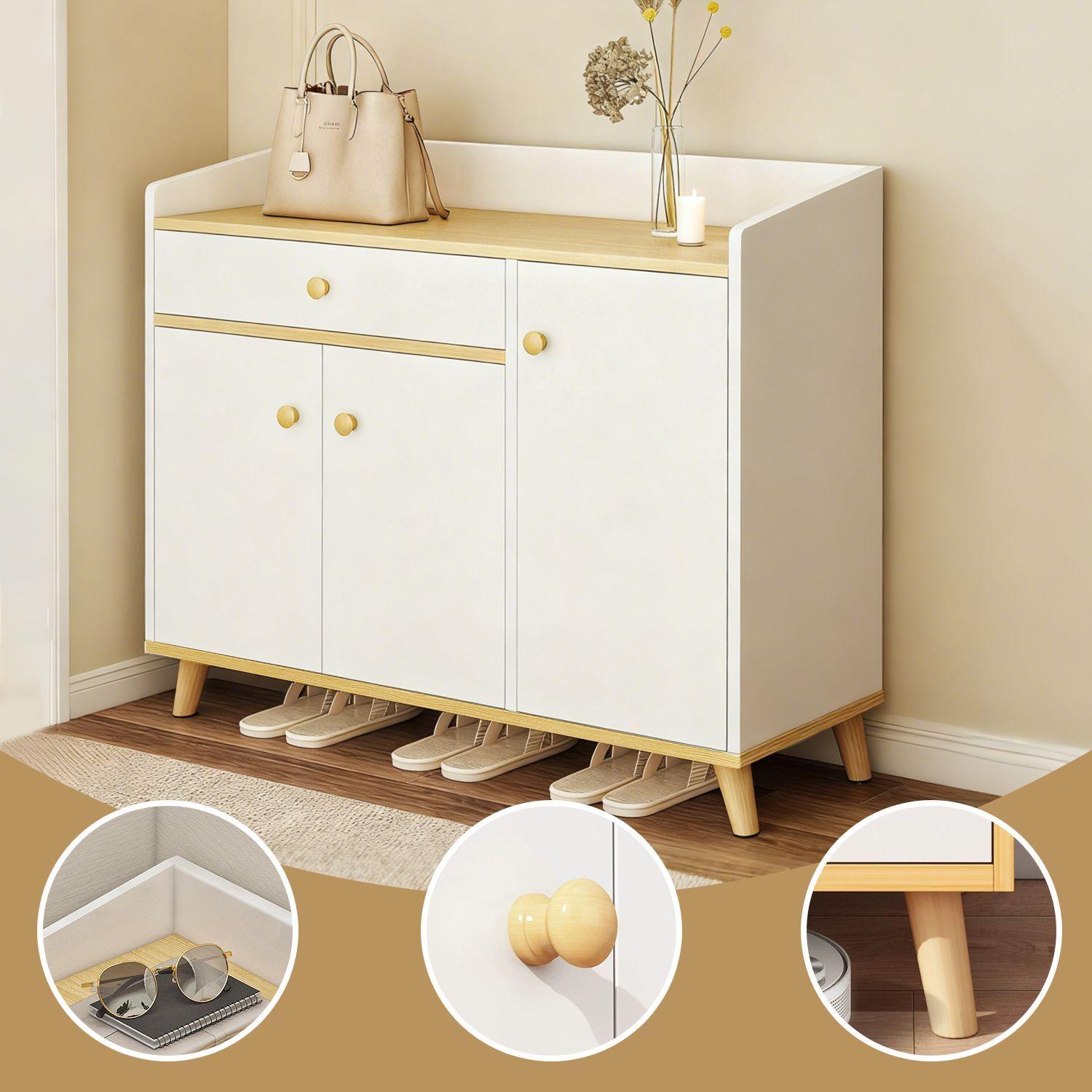 Zapatero Organizador con 3 Puerta y Cajon 90x30x84 cm-2