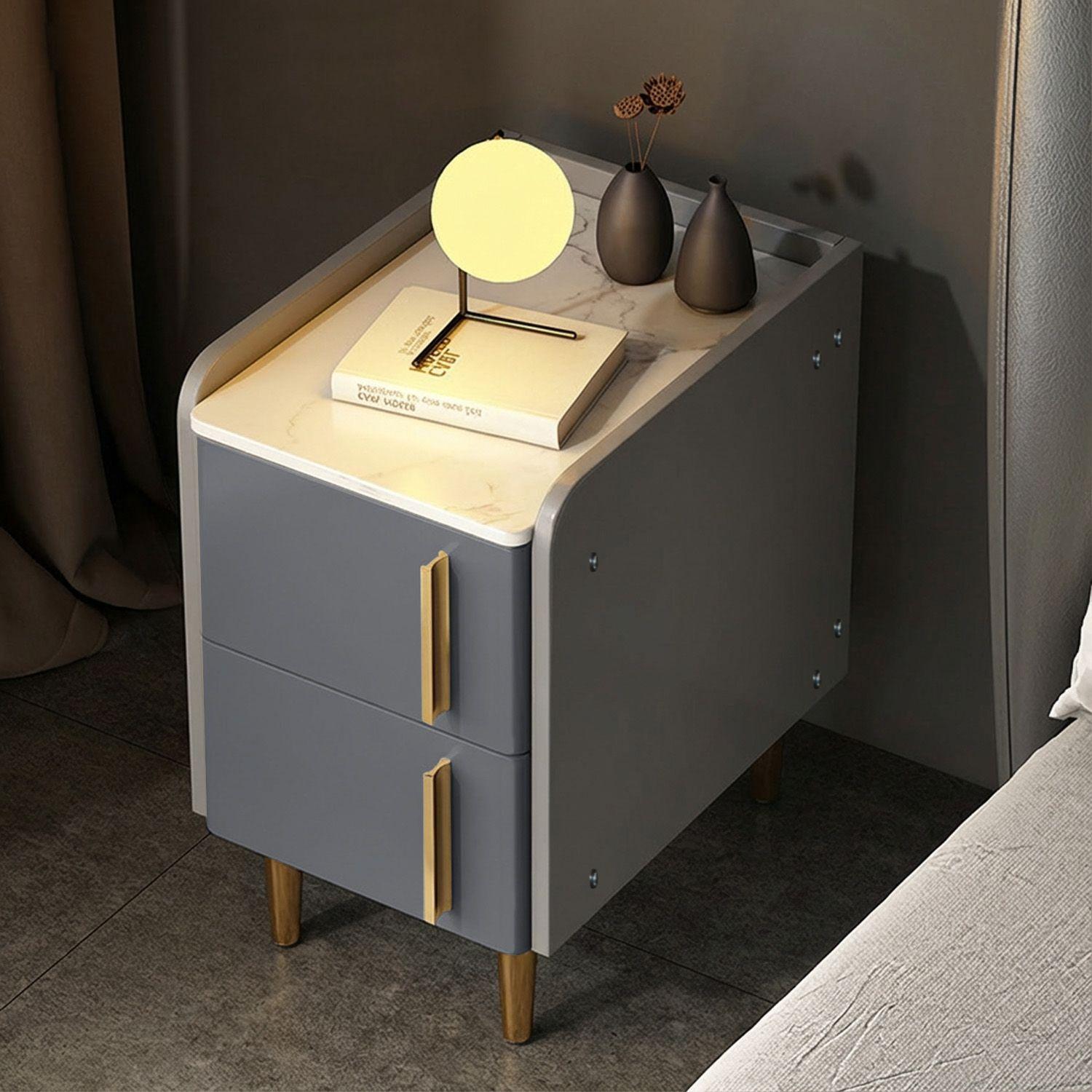 Velador Moderno con 2 Puertas y 4 Patas Doradas 30 40 50cm-3