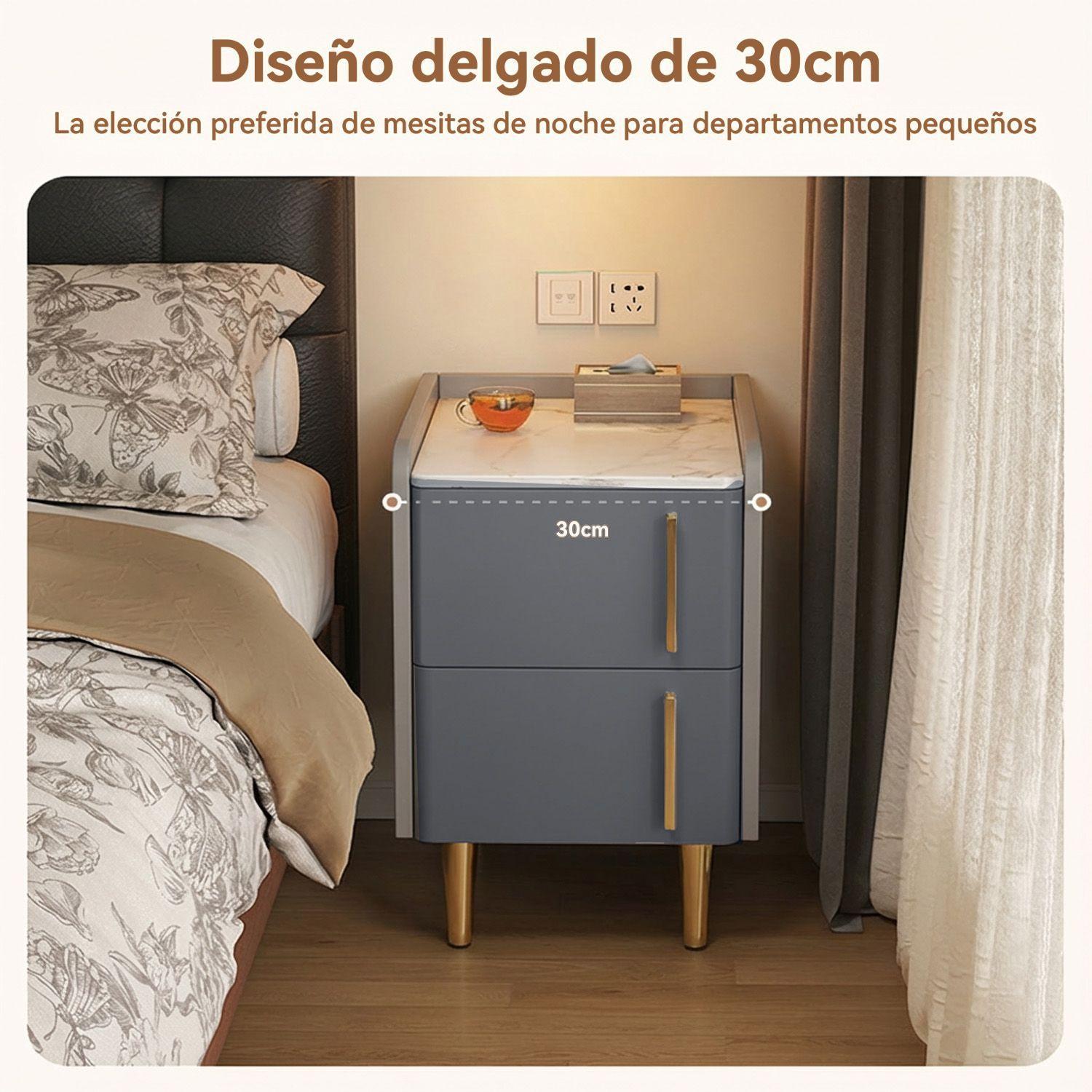 Velador Moderno con 2 Puertas y 4 Patas Doradas 30 40 50cm-4