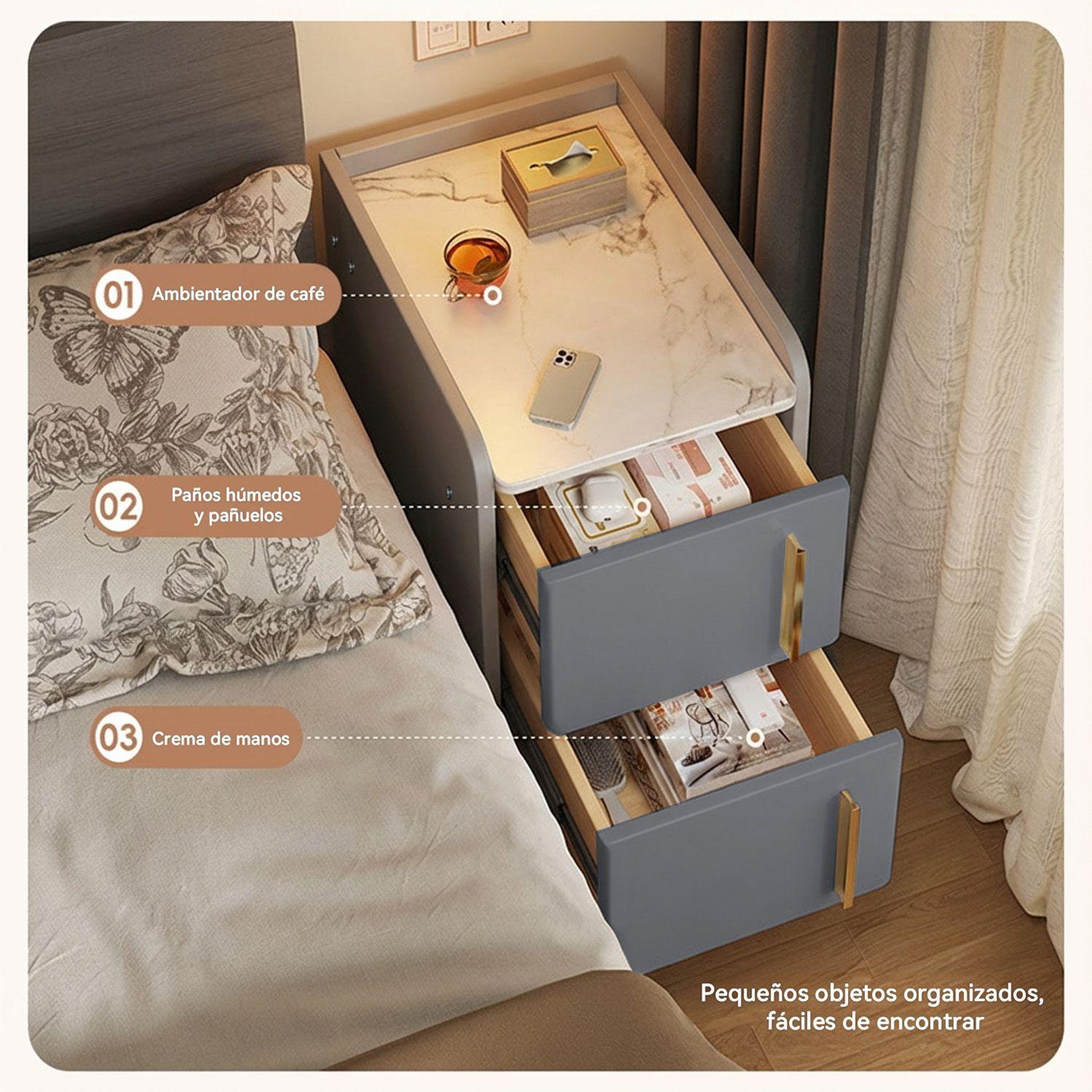 Velador Moderno con 2 Puertas y 4 Patas Doradas 30 40 50cm-6