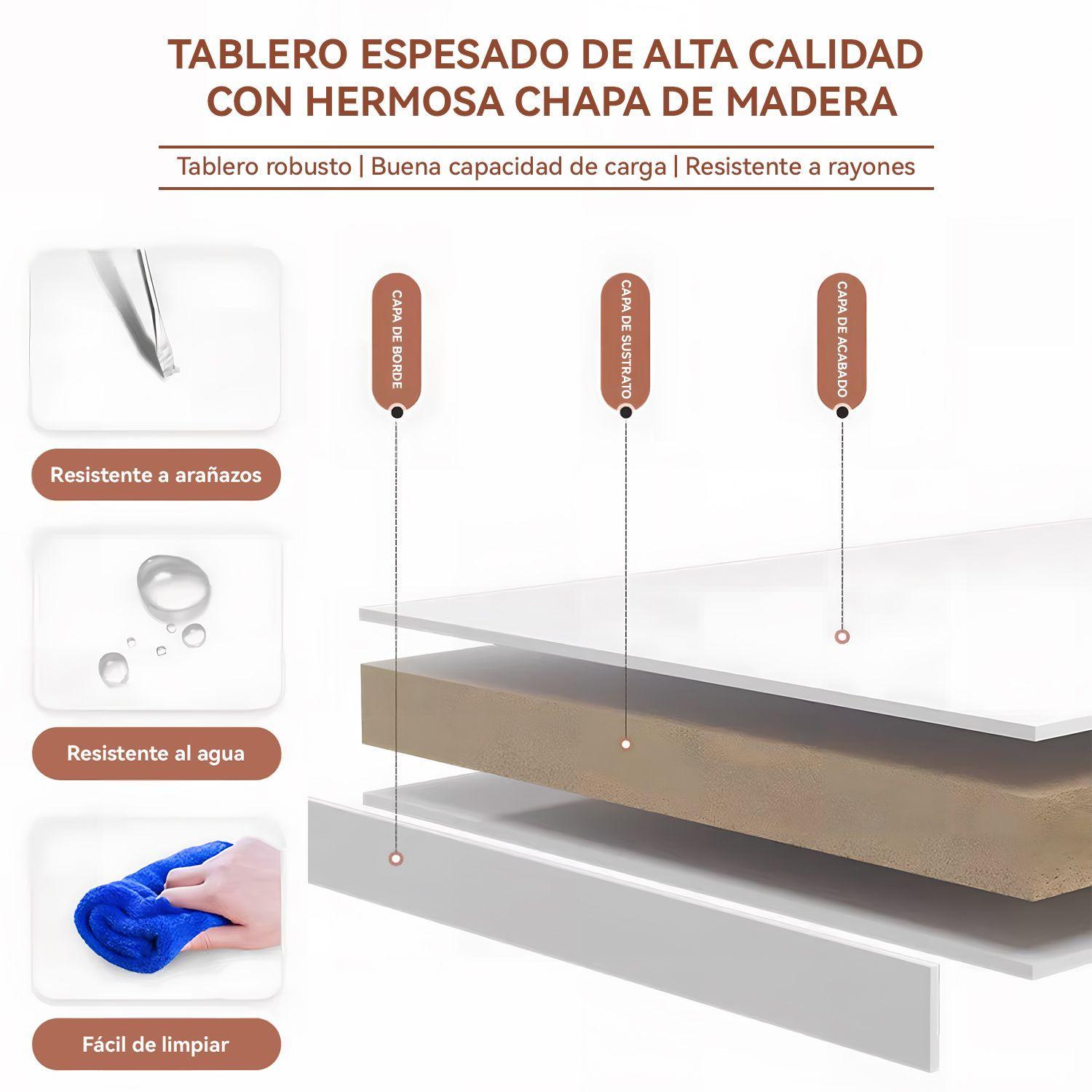 Velador Blanco de Madera con Caj n Puerta y Estante Abierto 35x40x65cm-6