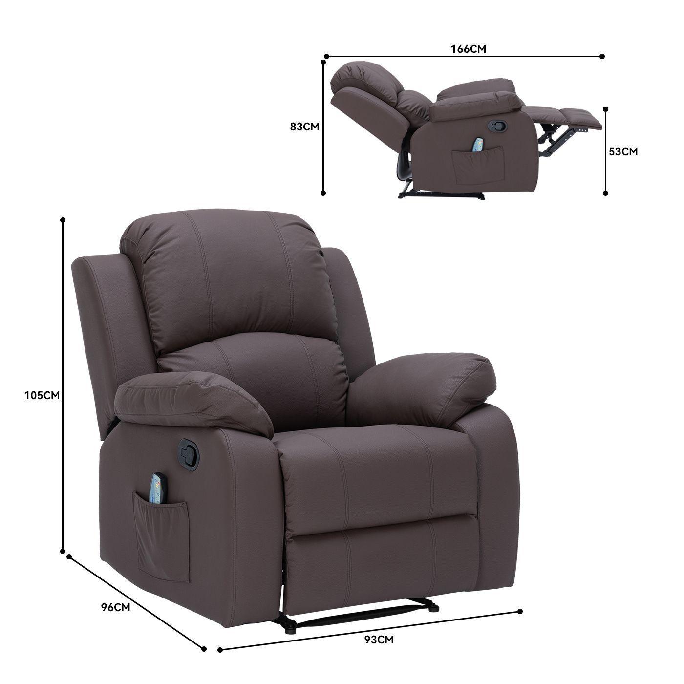 Berger Reclinable con Masajes Y Calefaccion Cuero Chocolate-7