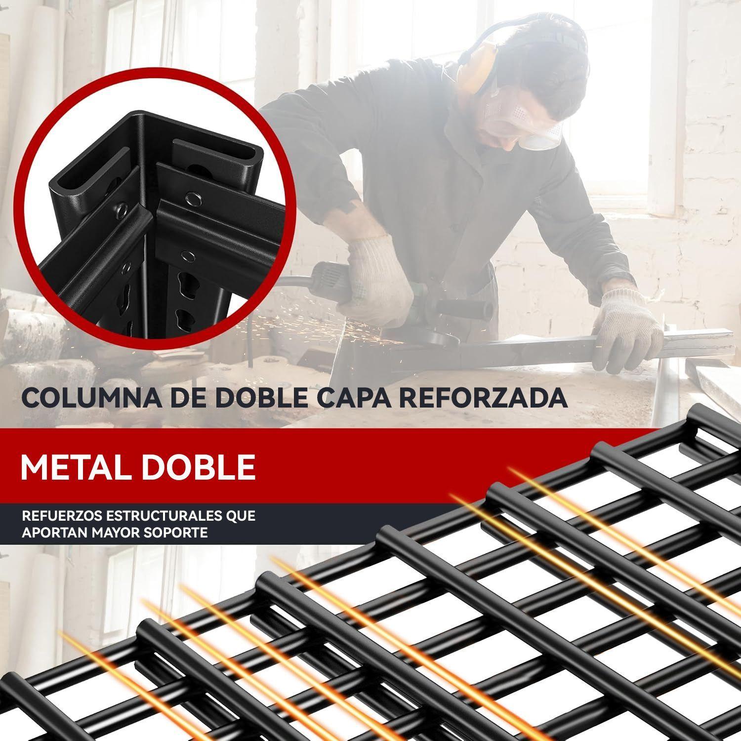 Estante Metalico 5 Repisas 180x100x50 CM Negro-3