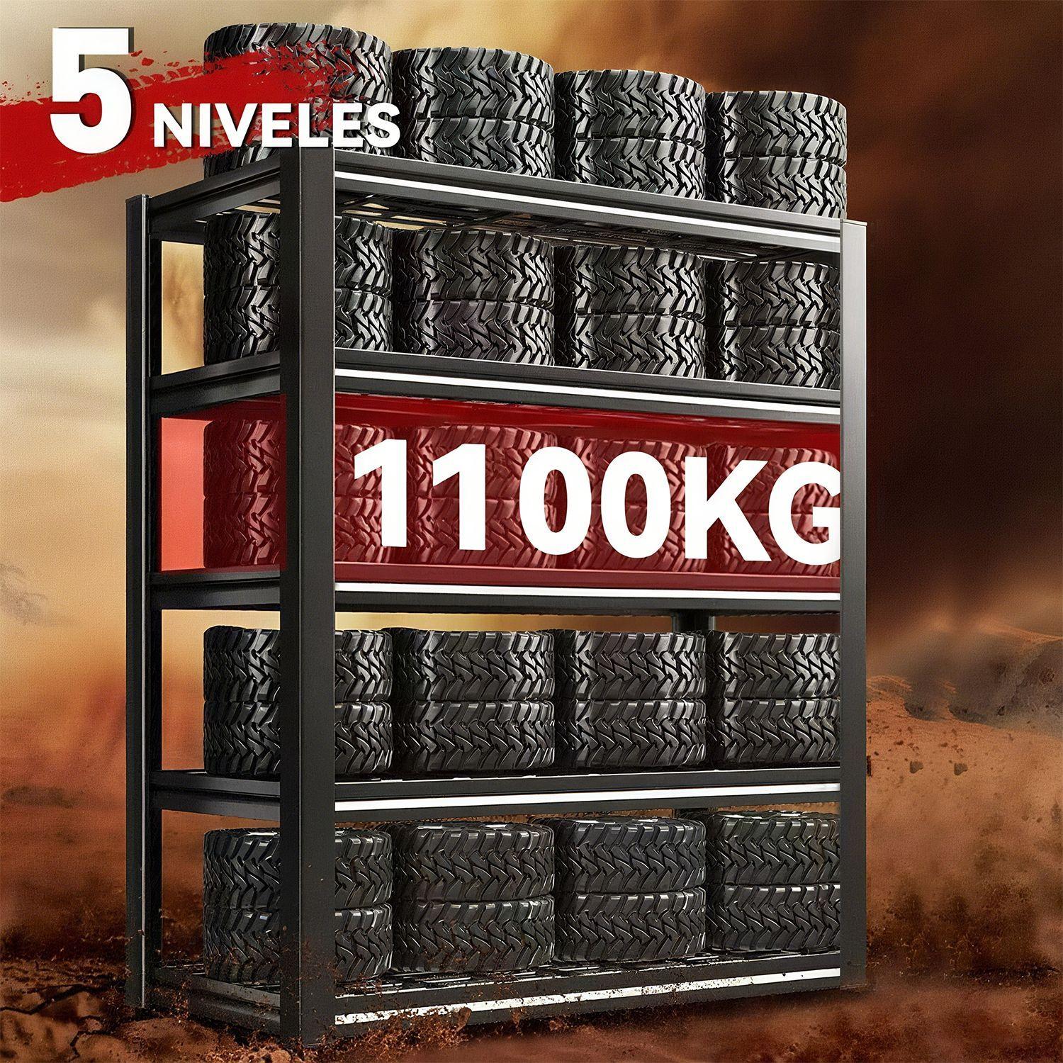 Estante Metalico 5 Repisas 180x100x50 CM Negro-5