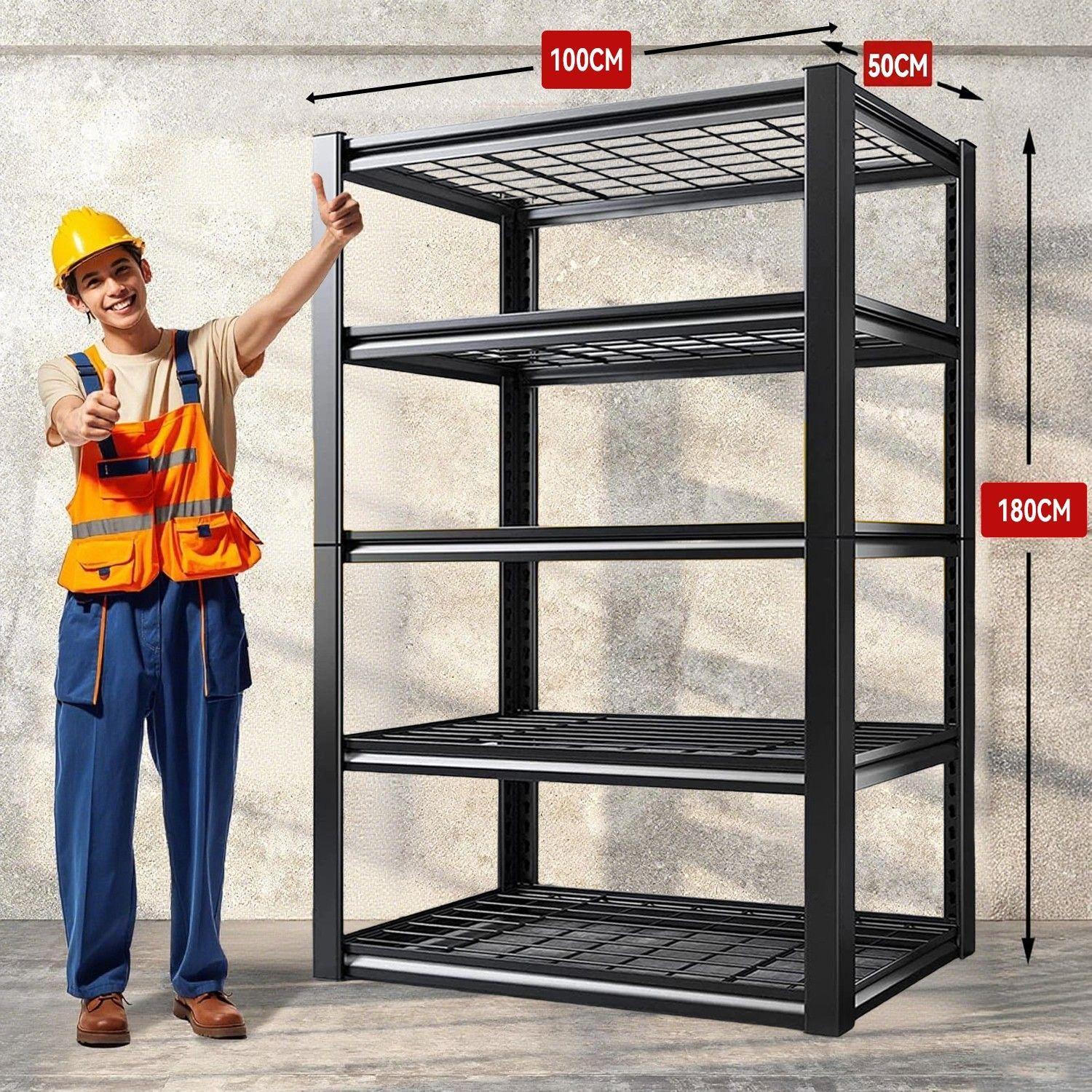Estante Metalico 5 Repisas 180x100x50 CM Negro-7