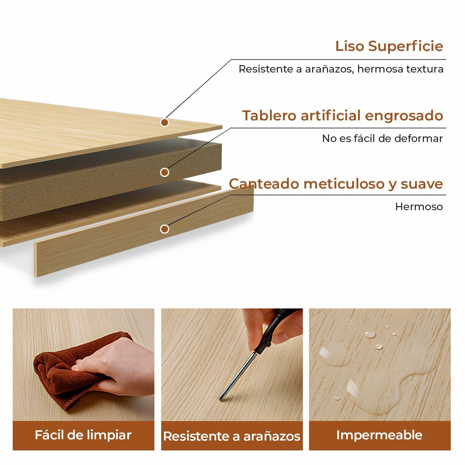 Velador 3 Niveles Con Cajones Color Blanco Oak 40x30x100 cm-5