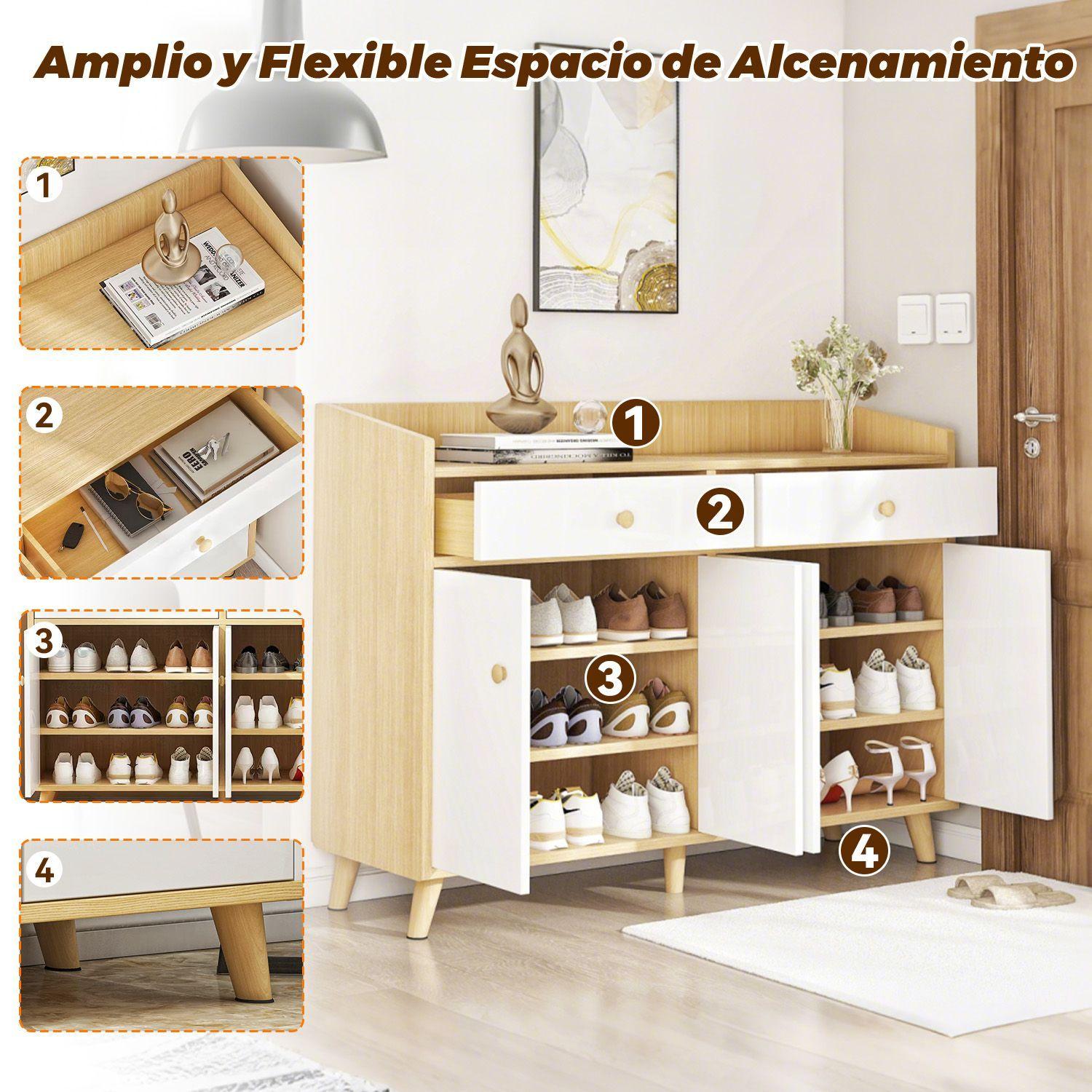 Zapatero Organizador Gran Capacidad con Cajones 120x30x83 cm-1