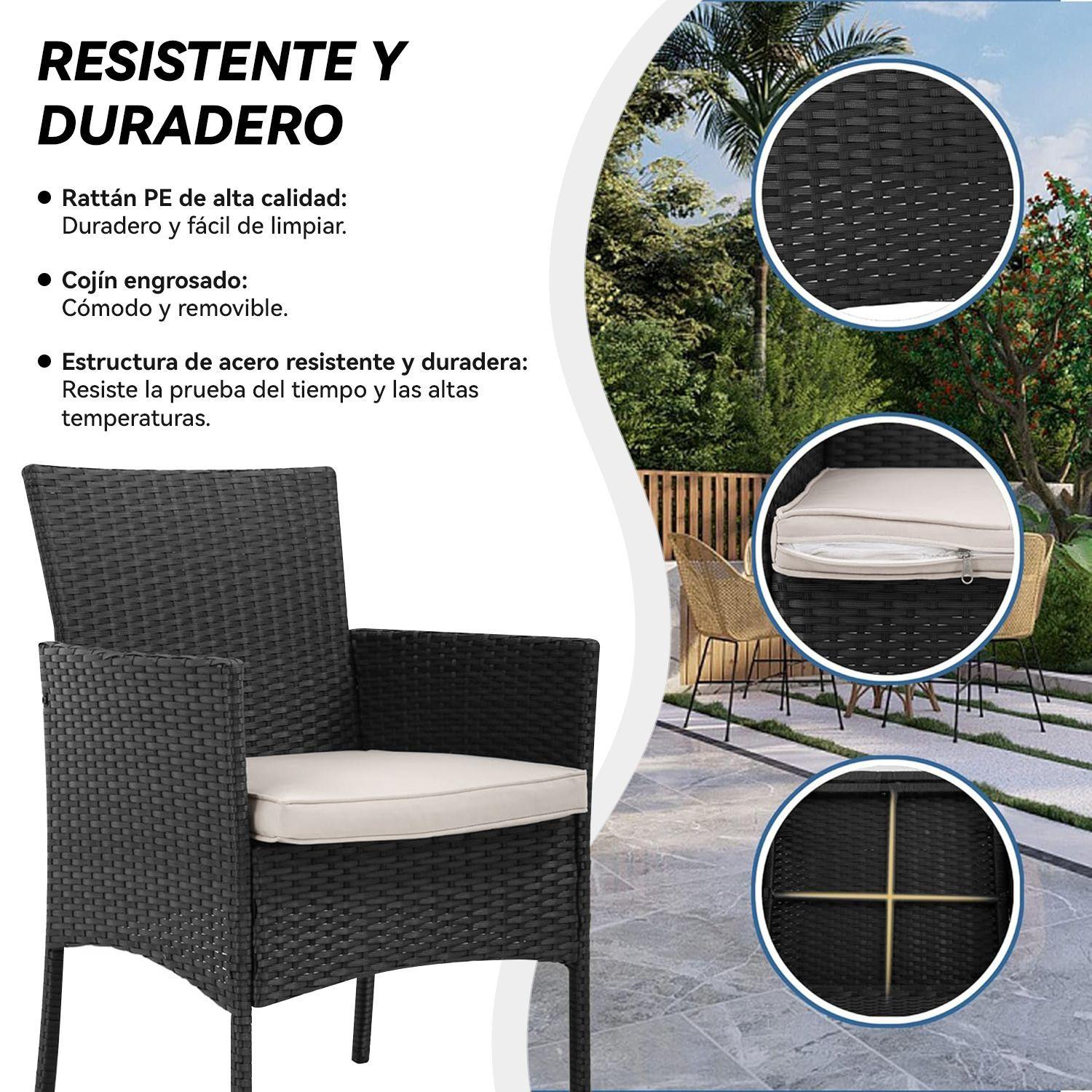 Juego de Terraza y Balc n de Ratan Sintetico 3 Piezas-2