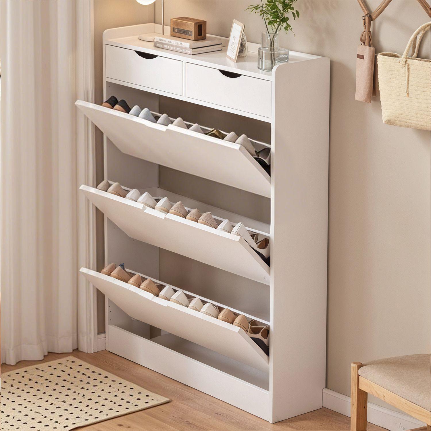 Zapatero Organizador con 3 Puertas y 2 Cajones Capacidad 12 Pares-2