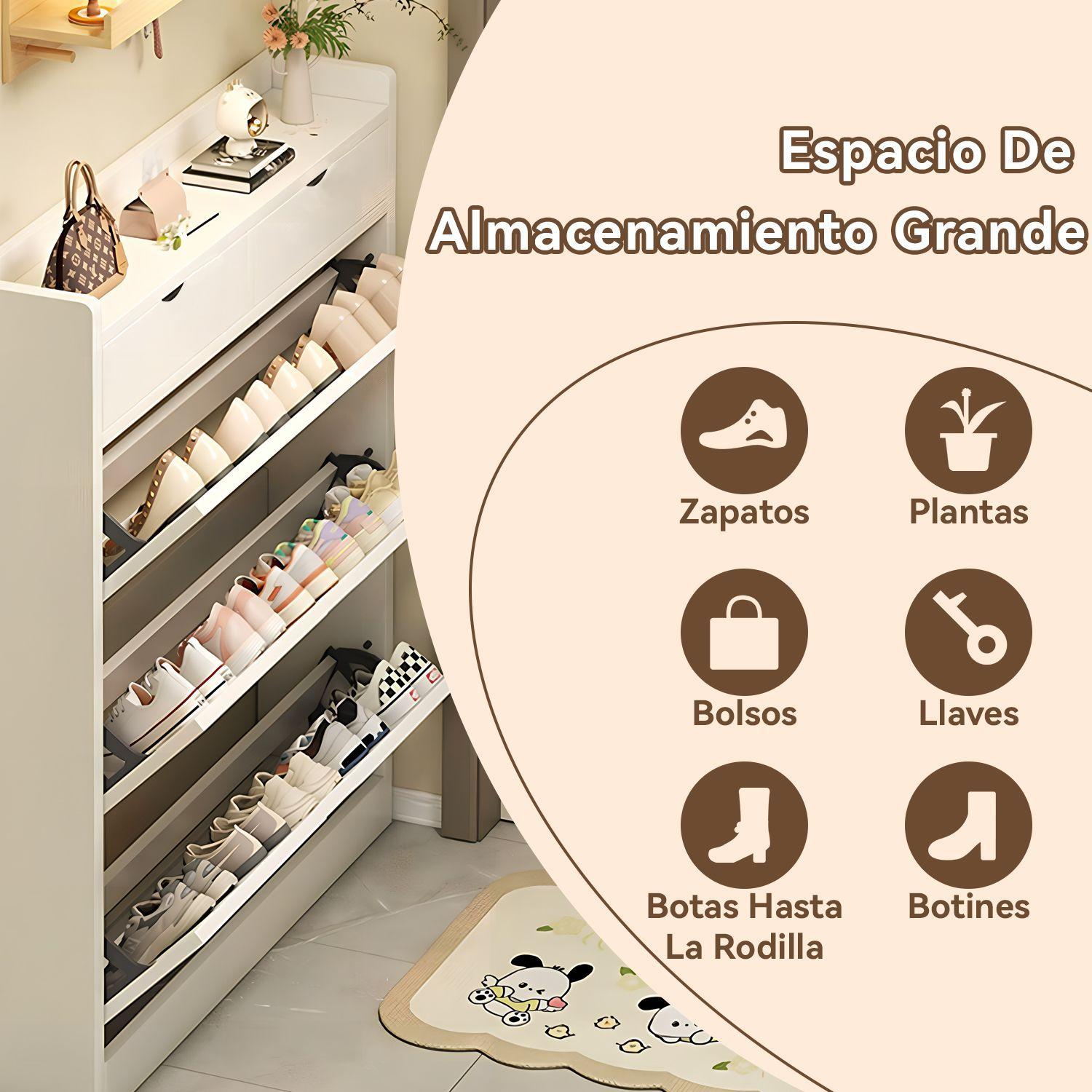 Zapatero Organizador con 3 Puertas y 2 Cajones Capacidad 12 Pares-7