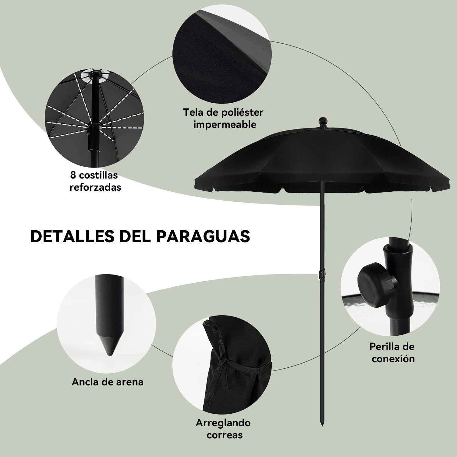 Juego de Comedor y Terraza de 6 Personas Negro-3