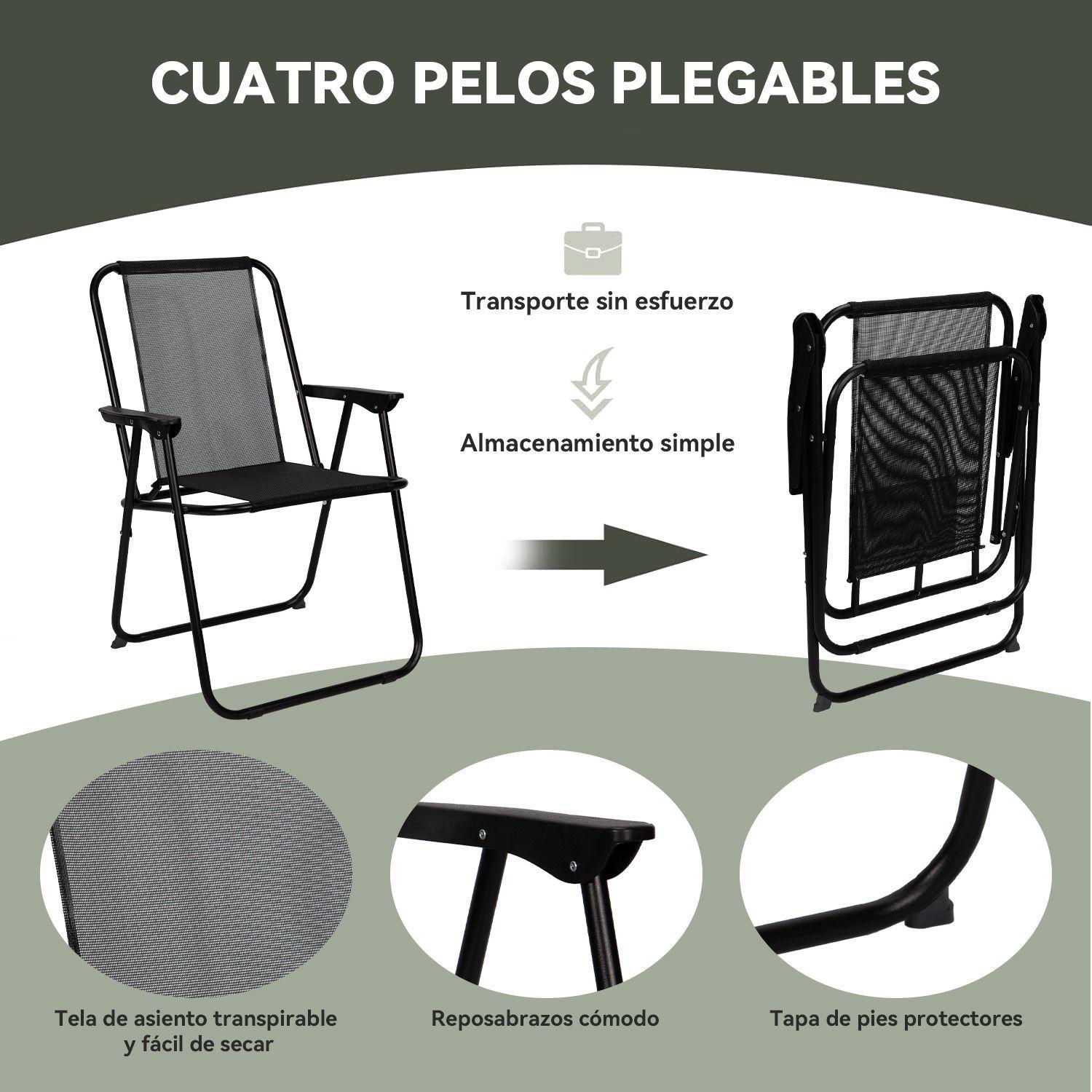 Juego de Comedor y Terraza de 6 Personas Negro-4