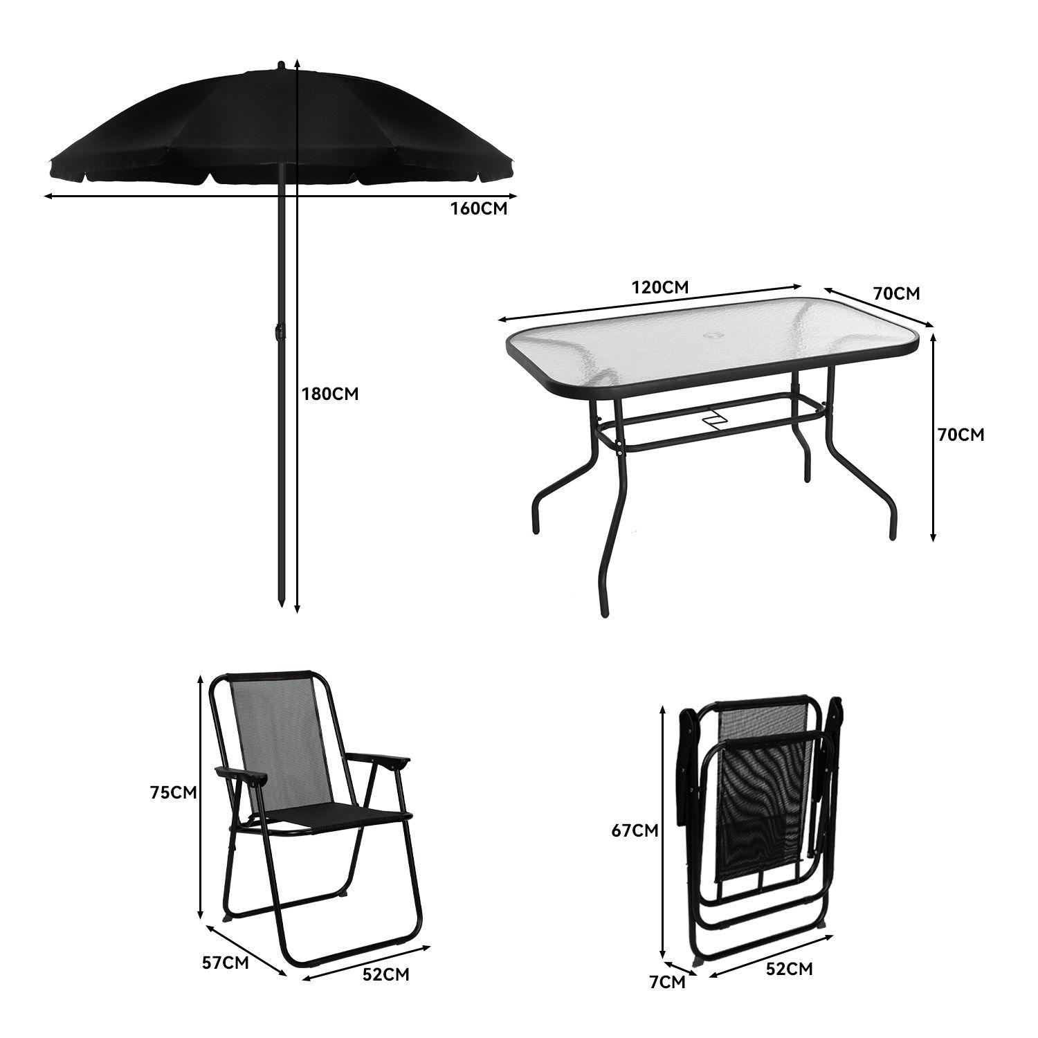 Juego de Comedor y Terraza de 6 Personas Negro-6