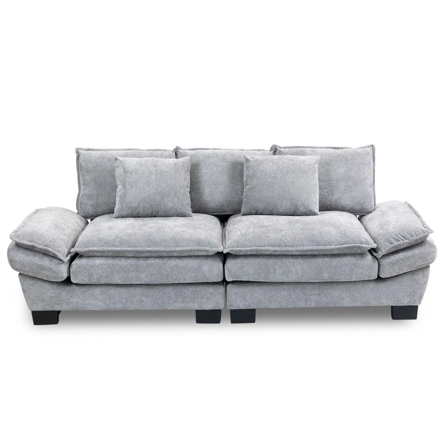 Sofa 3 Cuerpos Mariana en Chenille 225x82x80 cm-0