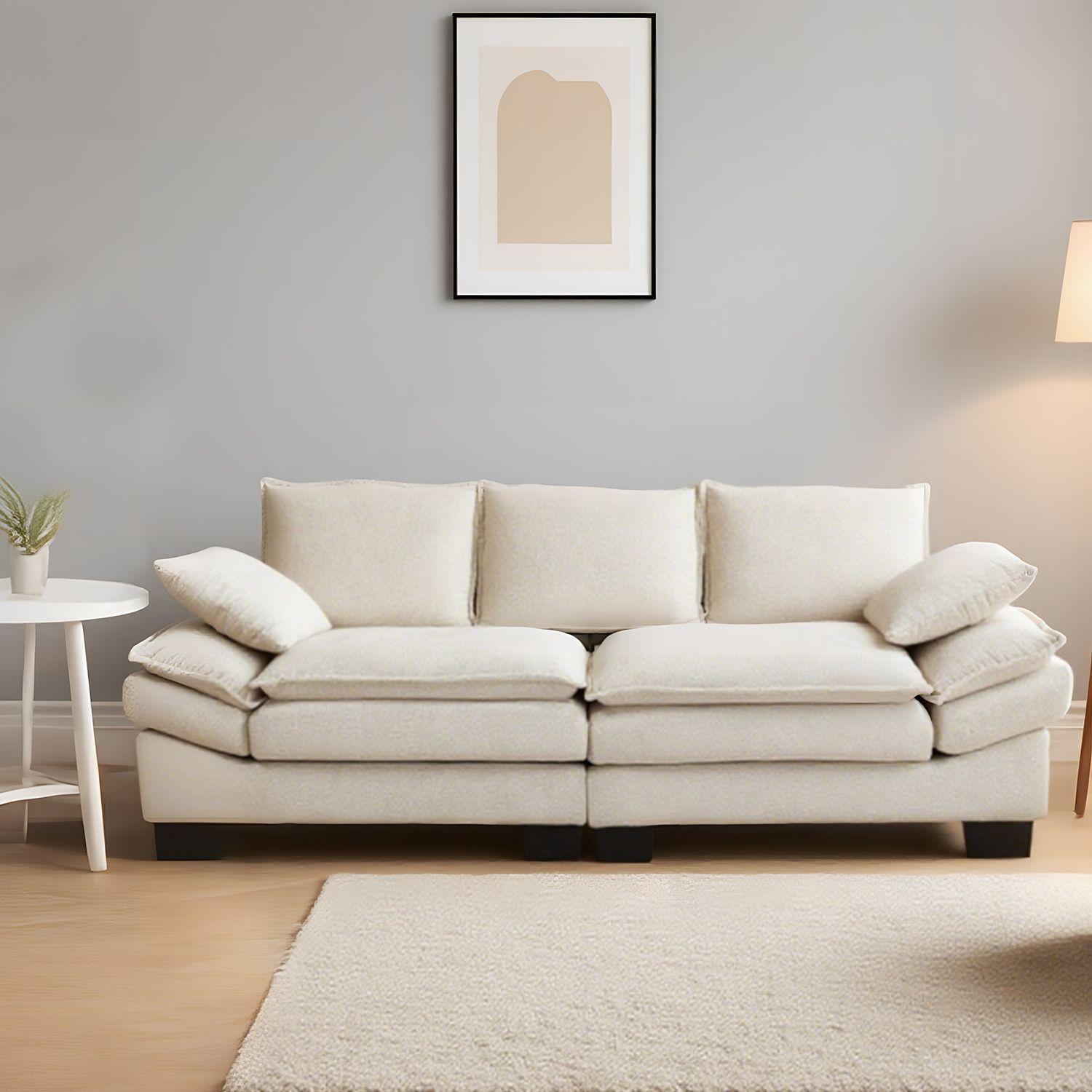 Sofa 3 Cuerpos Mariana en Chenille 225x82x80 cm-1