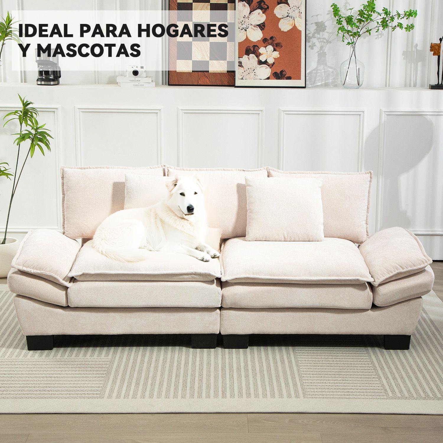 Sofa 3 Cuerpos Mariana en Chenille 225x82x80 cm-2