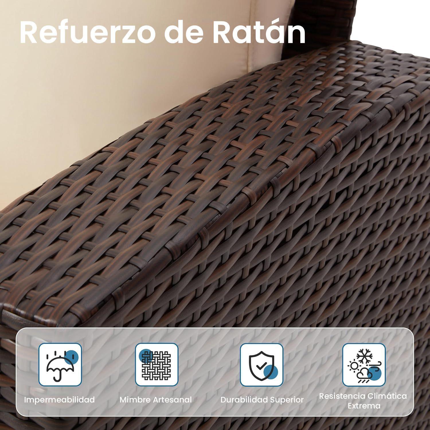 Juego de Living de Terraza 4 Personas de Ratan Sintetico-4
