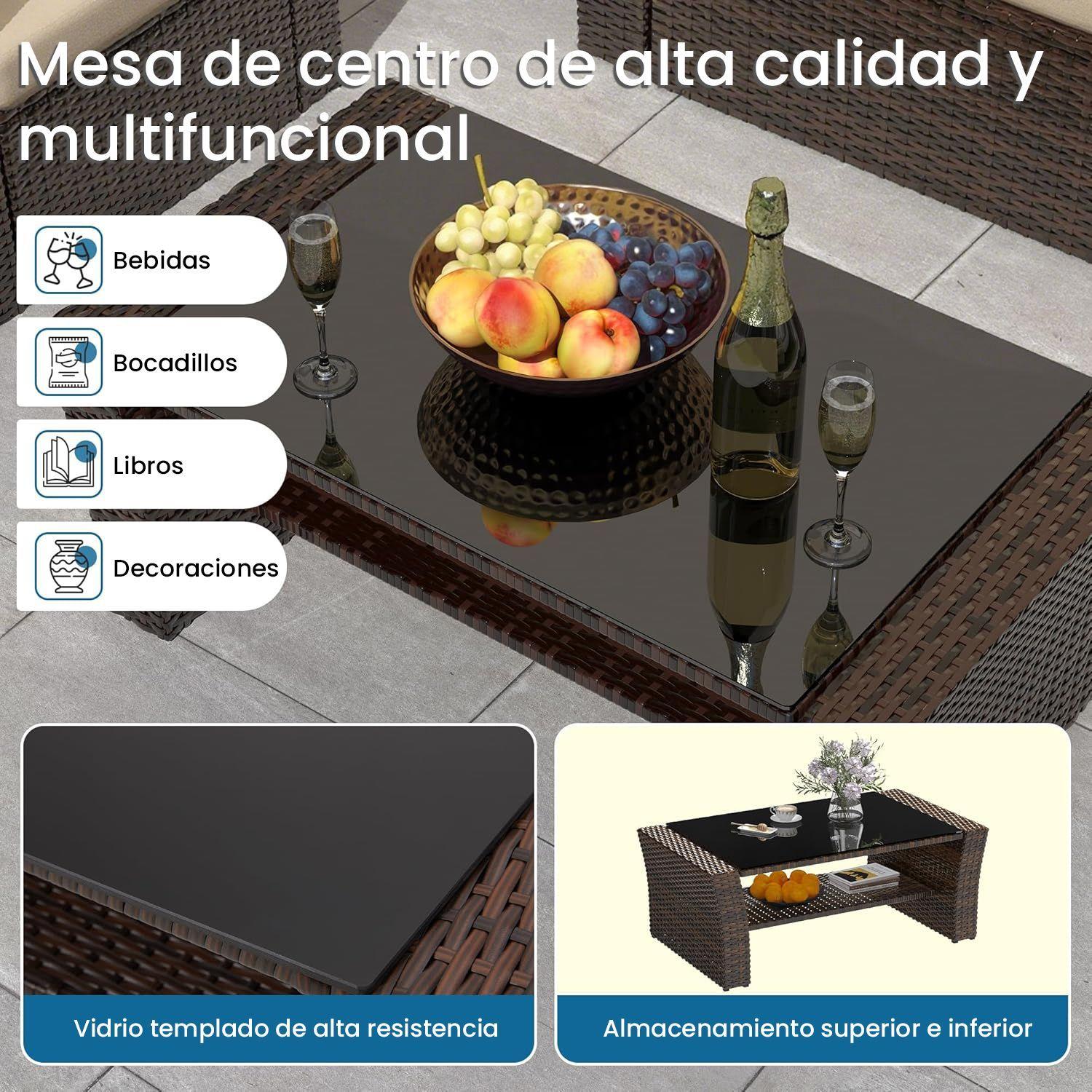 Juego de Living de Terraza 4 Personas de Ratan Sintetico-5