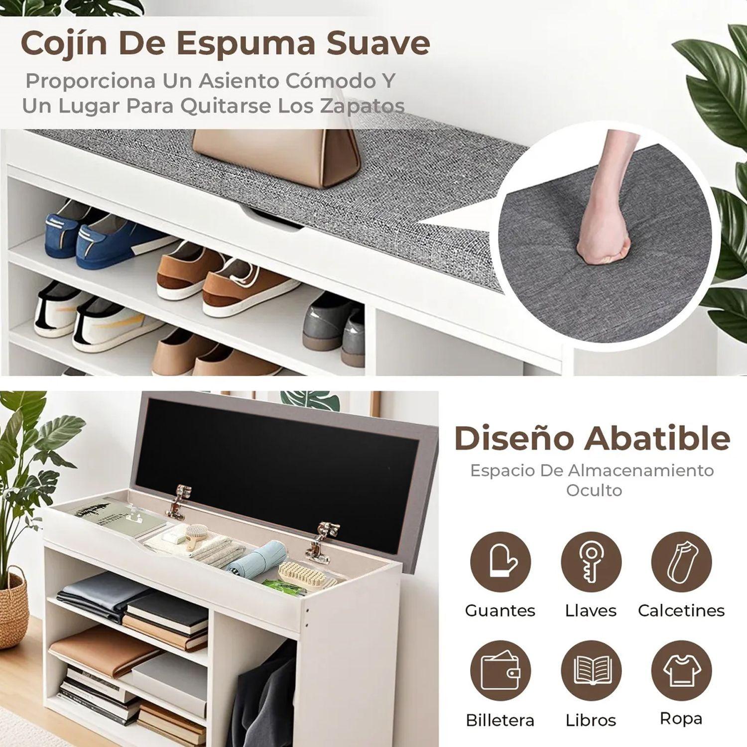 Zapatero Organizador Con Asiento 3 Niveles-2