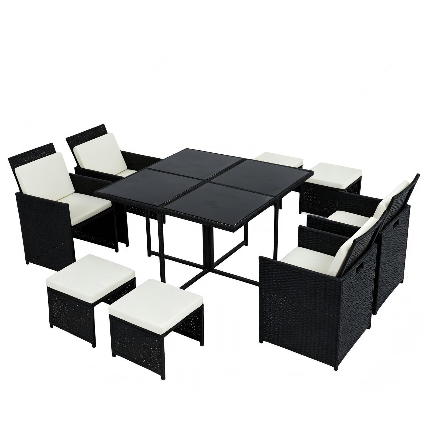 Juego de Comedor de Terraza 8 Personas Element Design Negro-0